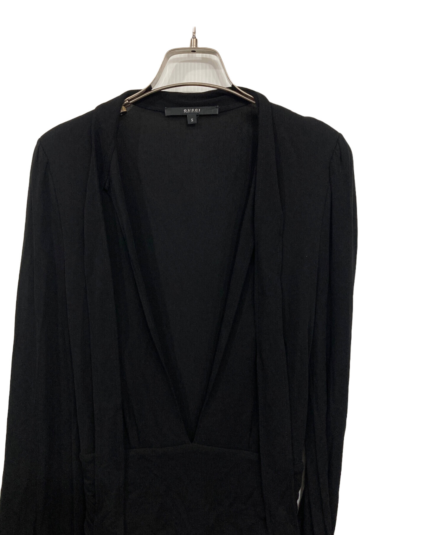 中古・古着通販】GUCCI (グッチ) ディープVカットワンピース ブラック