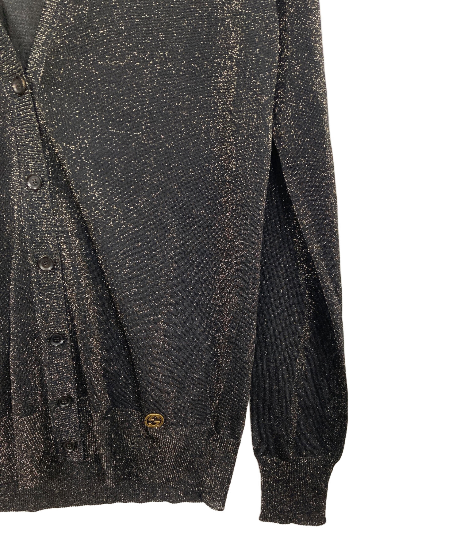 中古・古着通販】GUCCI (グッチ) GGチャーム付ラメカーディガン