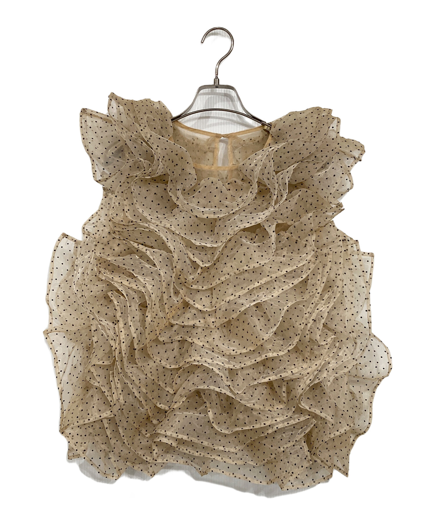 中古・古着通販】Bibiy. (ビビィ) チュールドットトップス ベージュ