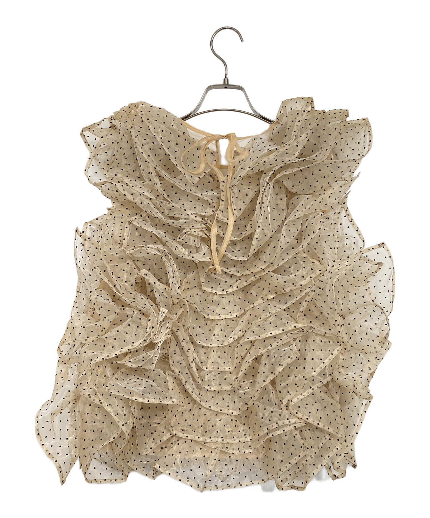 中古・古着通販】Bibiy. (ビビィ) チュールドットトップス ベージュ