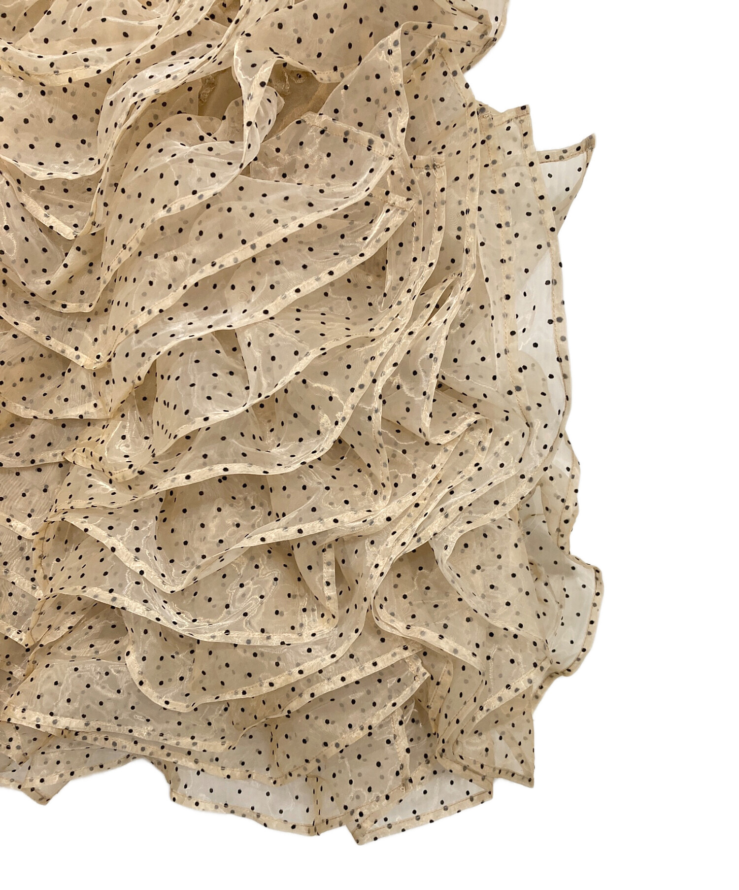 中古・古着通販】Bibiy. (ビビィ) チュールドットトップス ベージュ