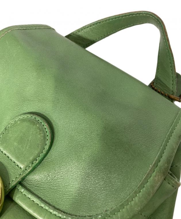 中古・古着通販】COACH (コーチ) レザーリュック グリーン｜ブランド