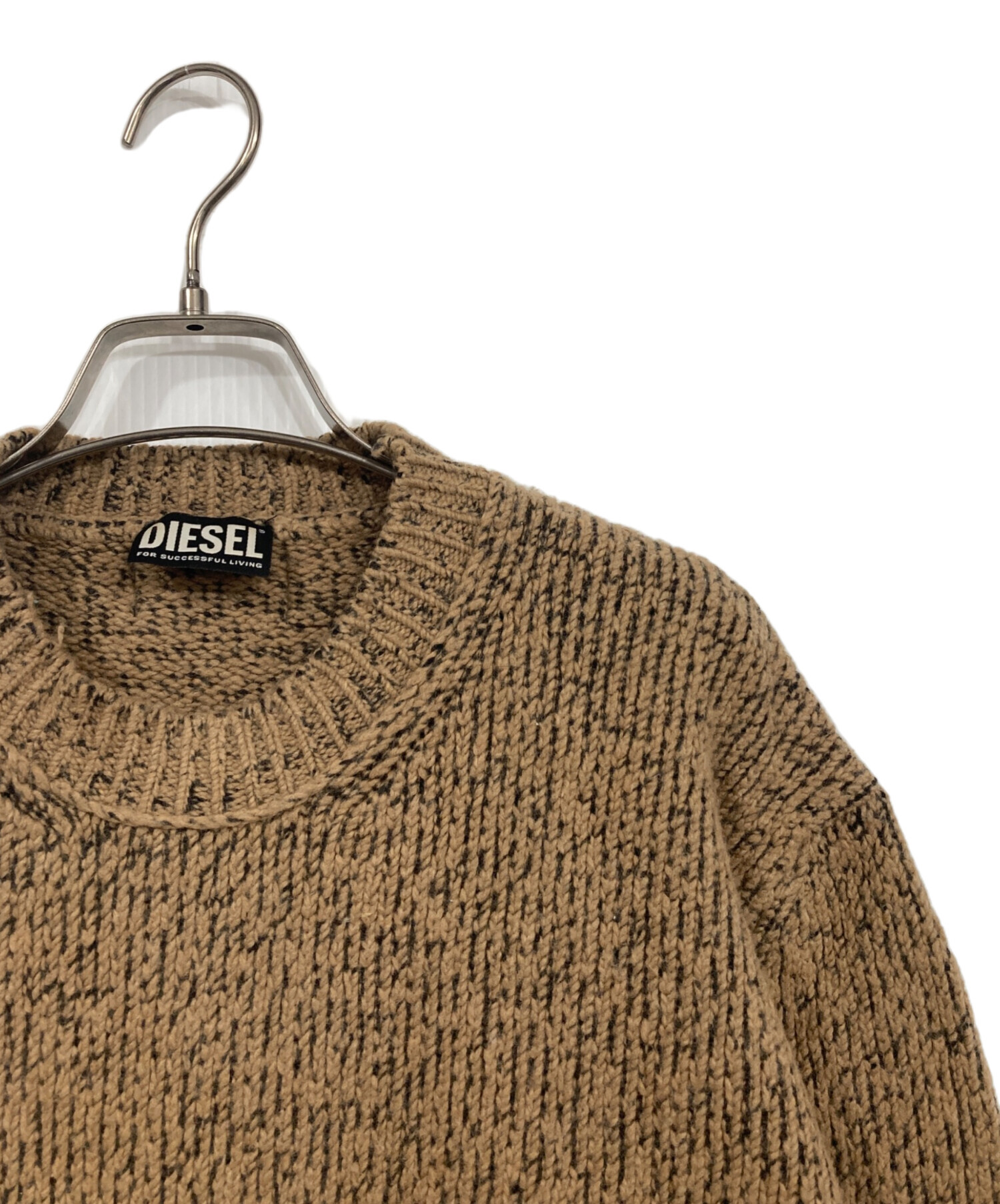 中古・古着通販】DIESEL (ディーゼル) ダメージ加工ニット ブラウン