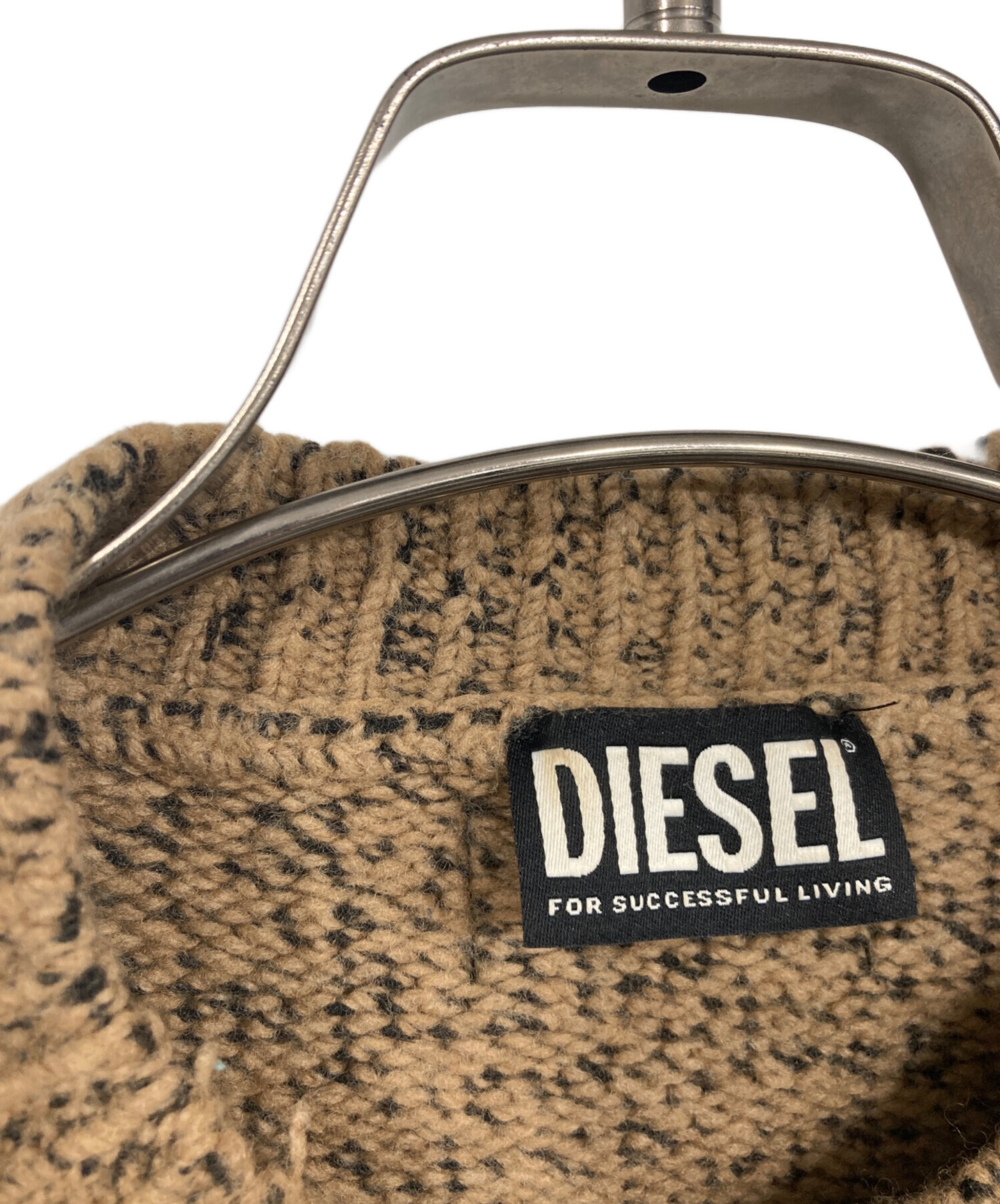 中古・古着通販】DIESEL (ディーゼル) ダメージ加工ニット ブラウン