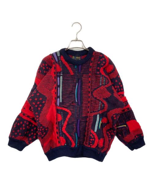 中古・古着通販】Coogi (クージー) 3Dニット ネイビー×レッド サイズ:M