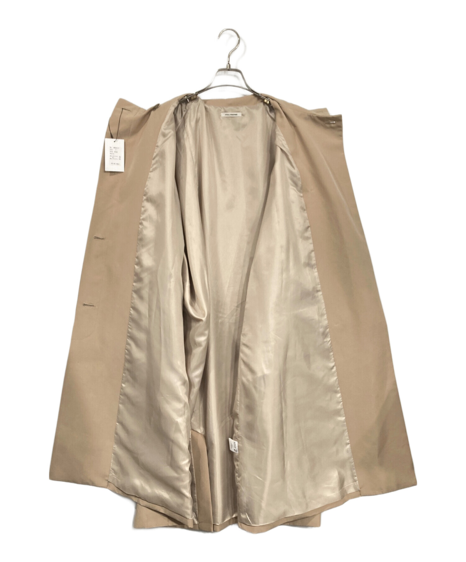 新品　ベージュ　タグ付き　JULY NINE スタンドカラー　ロングコート 新品未使用】JULYNINE スタンドカラーコート - メルカリ