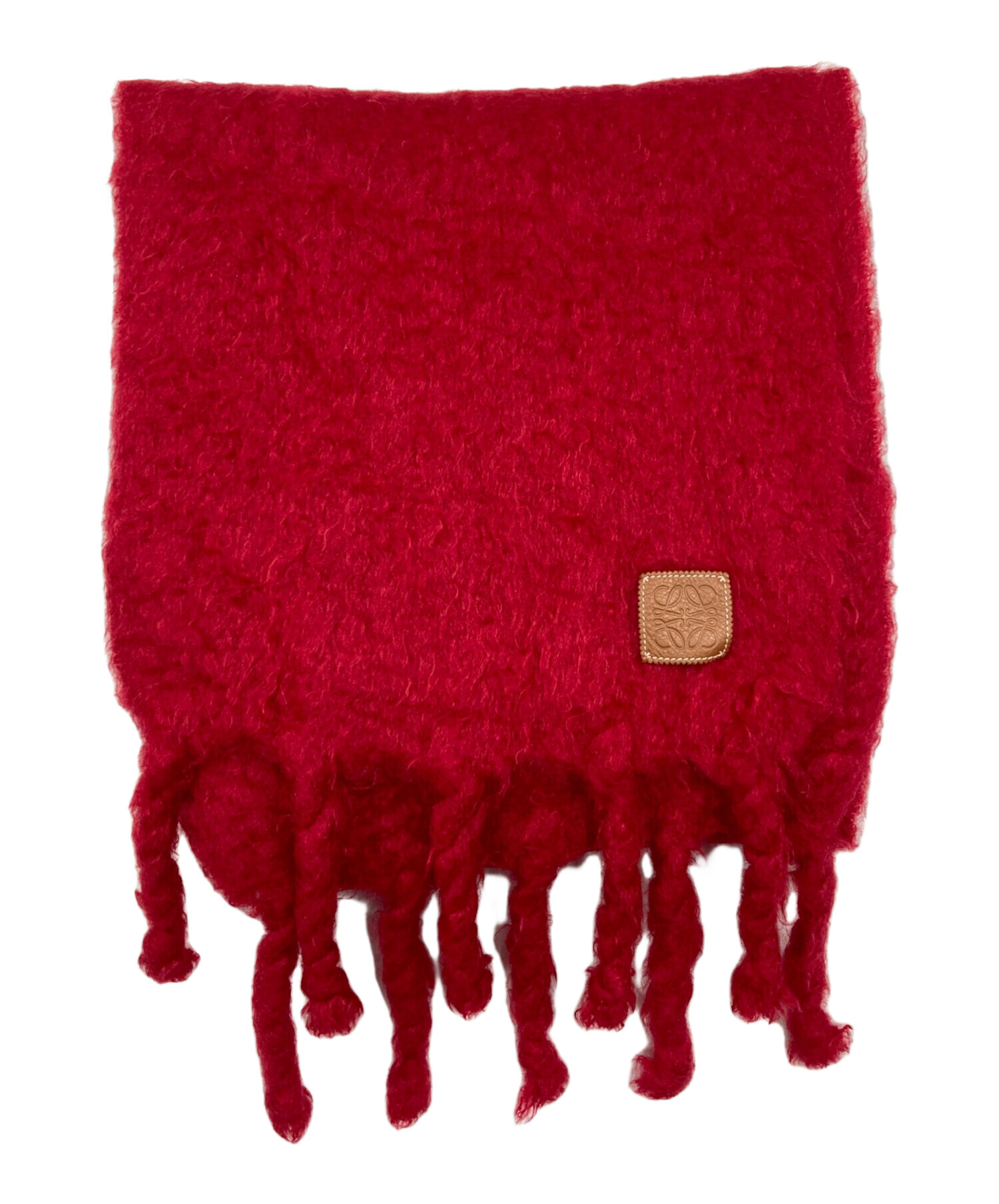 中古・古着通販】LOEWE (ロエベ) モヘヤ大判アナグラムマフラー レッド