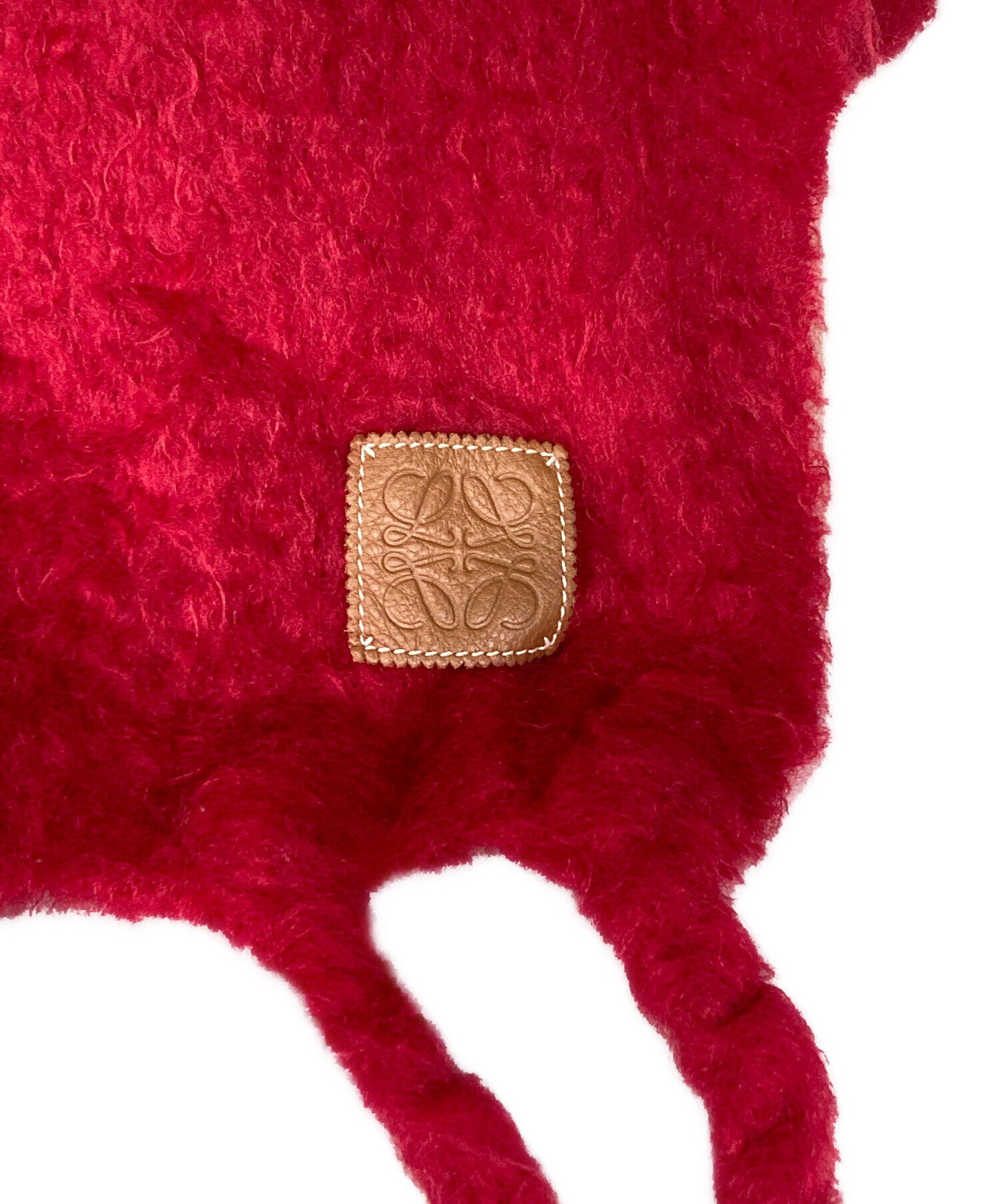 中古・古着通販】LOEWE (ロエベ) モヘヤ大判アナグラムマフラー レッド