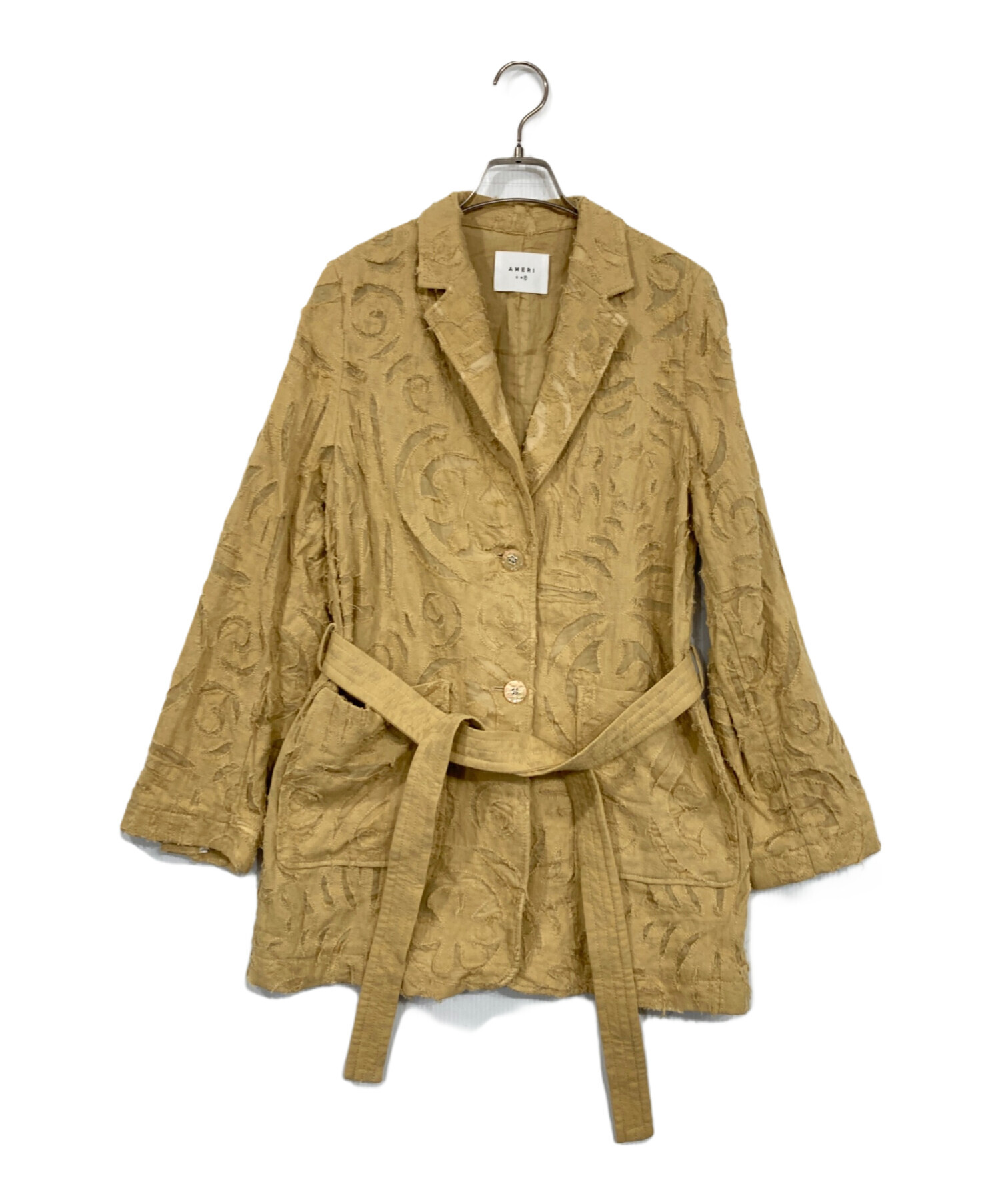 中古・古着通販】AMERI (アメリ) ATHENA CUT WORK JACKET ベージュ 