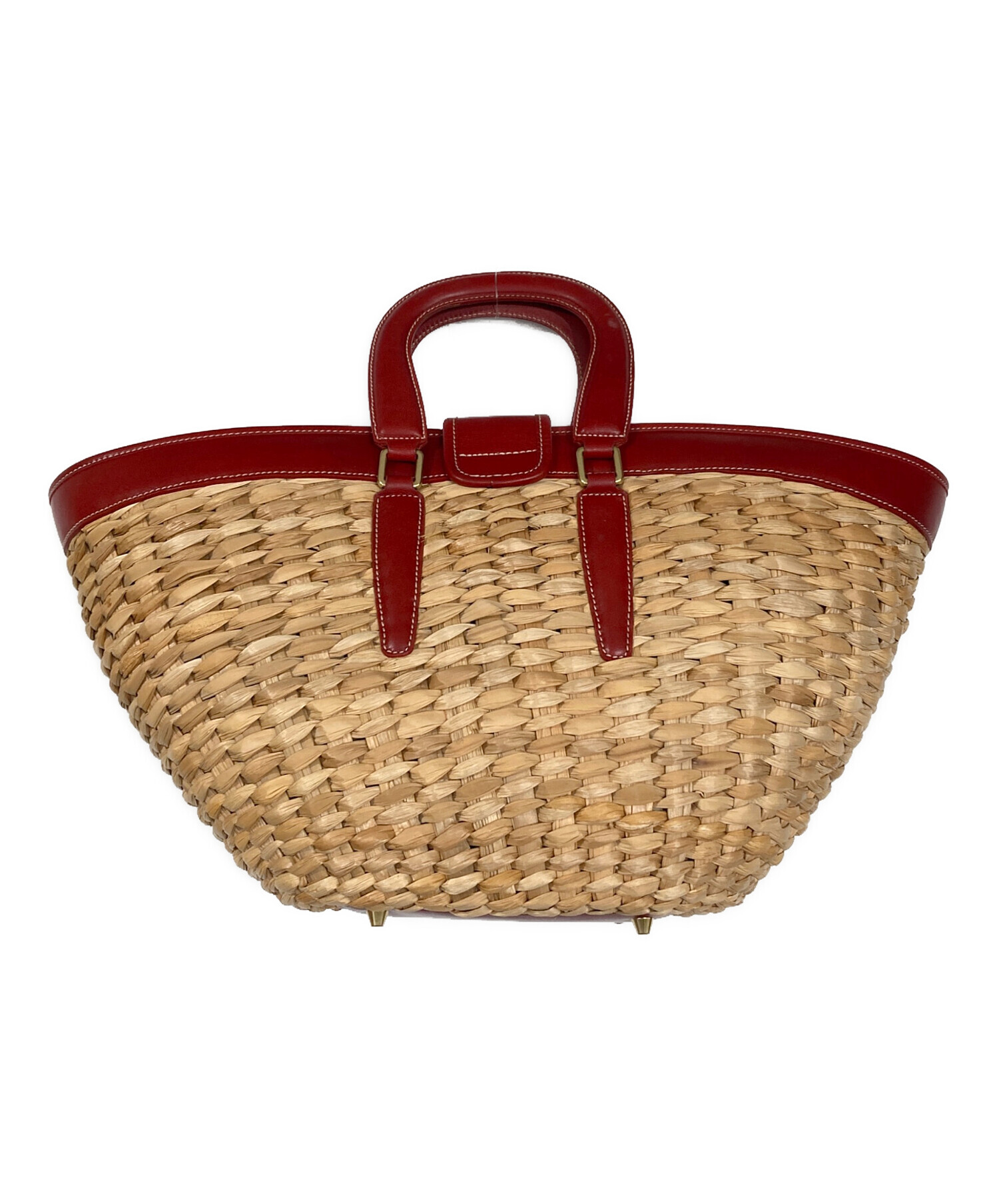 中古・古着通販】COACH (コーチ) カゴバッグ レッド×ベージュ