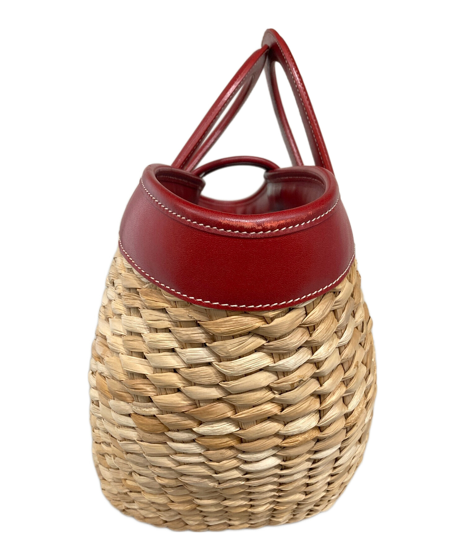 中古・古着通販】COACH (コーチ) カゴバッグ レッド×ベージュ