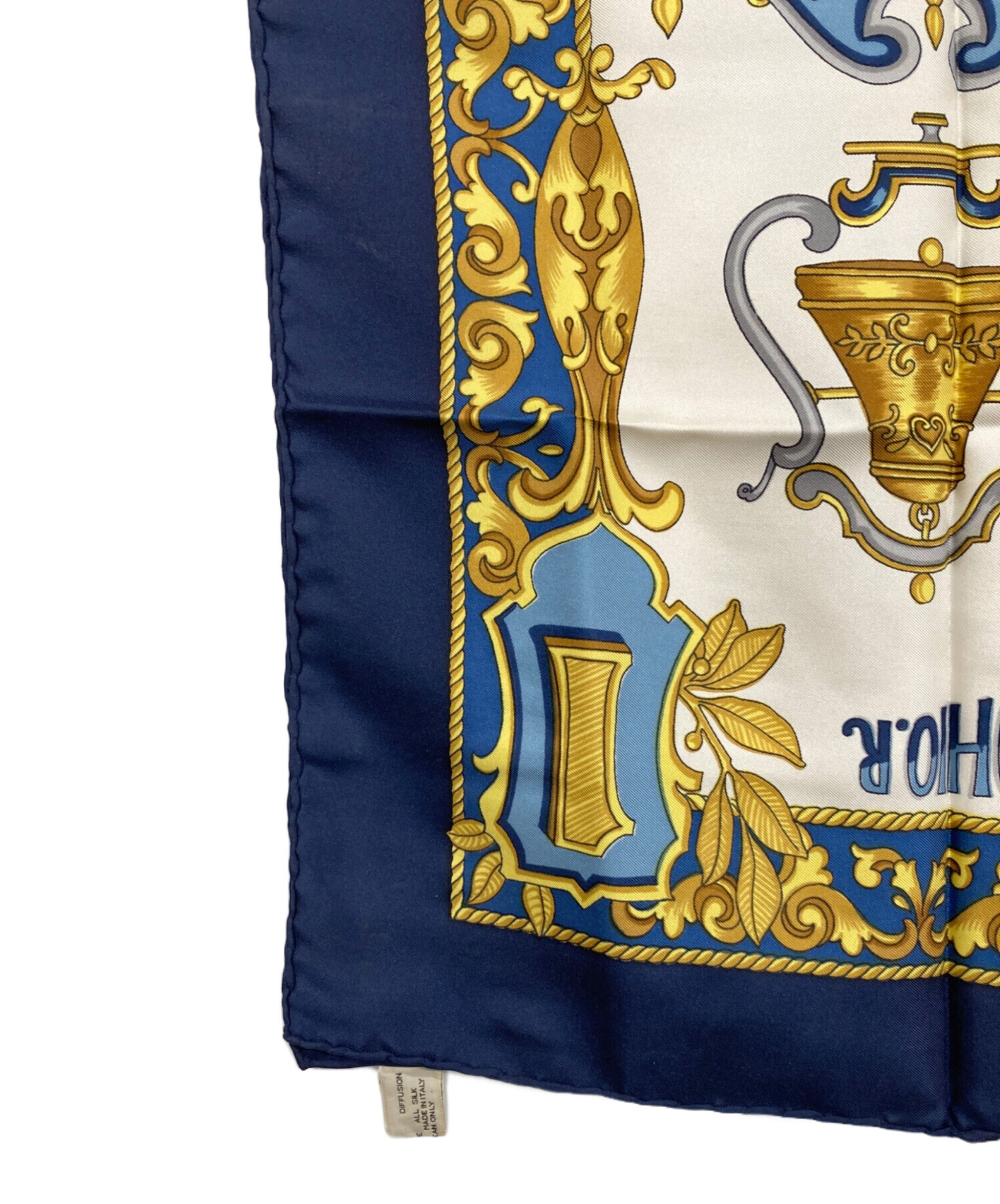 中古・古着通販】CELINE (セリーヌ) シルクスカーフ ネイビー