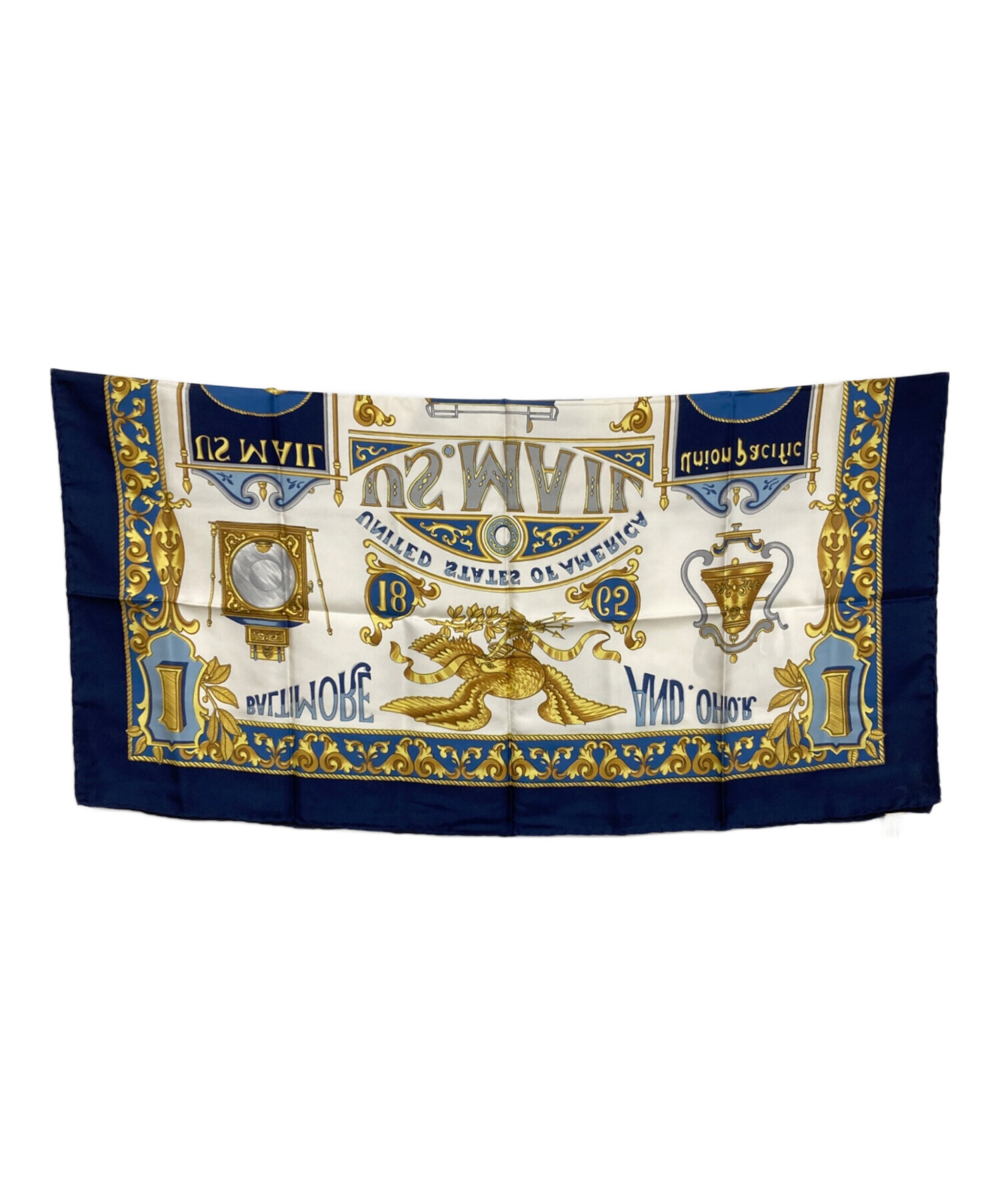 中古・古着通販】CELINE (セリーヌ) シルクスカーフ ネイビー