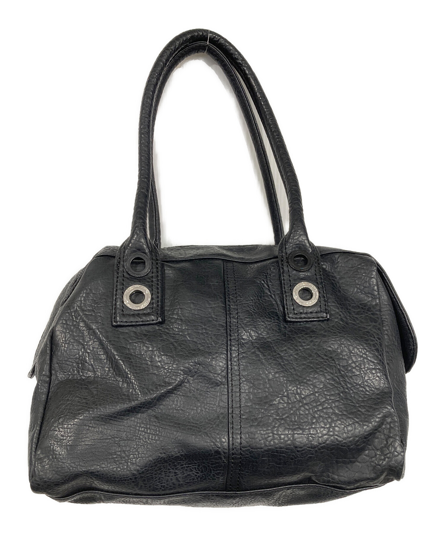 中古・古着通販】DIESEL (ディーゼル) レザーボストンバッグ ブラック