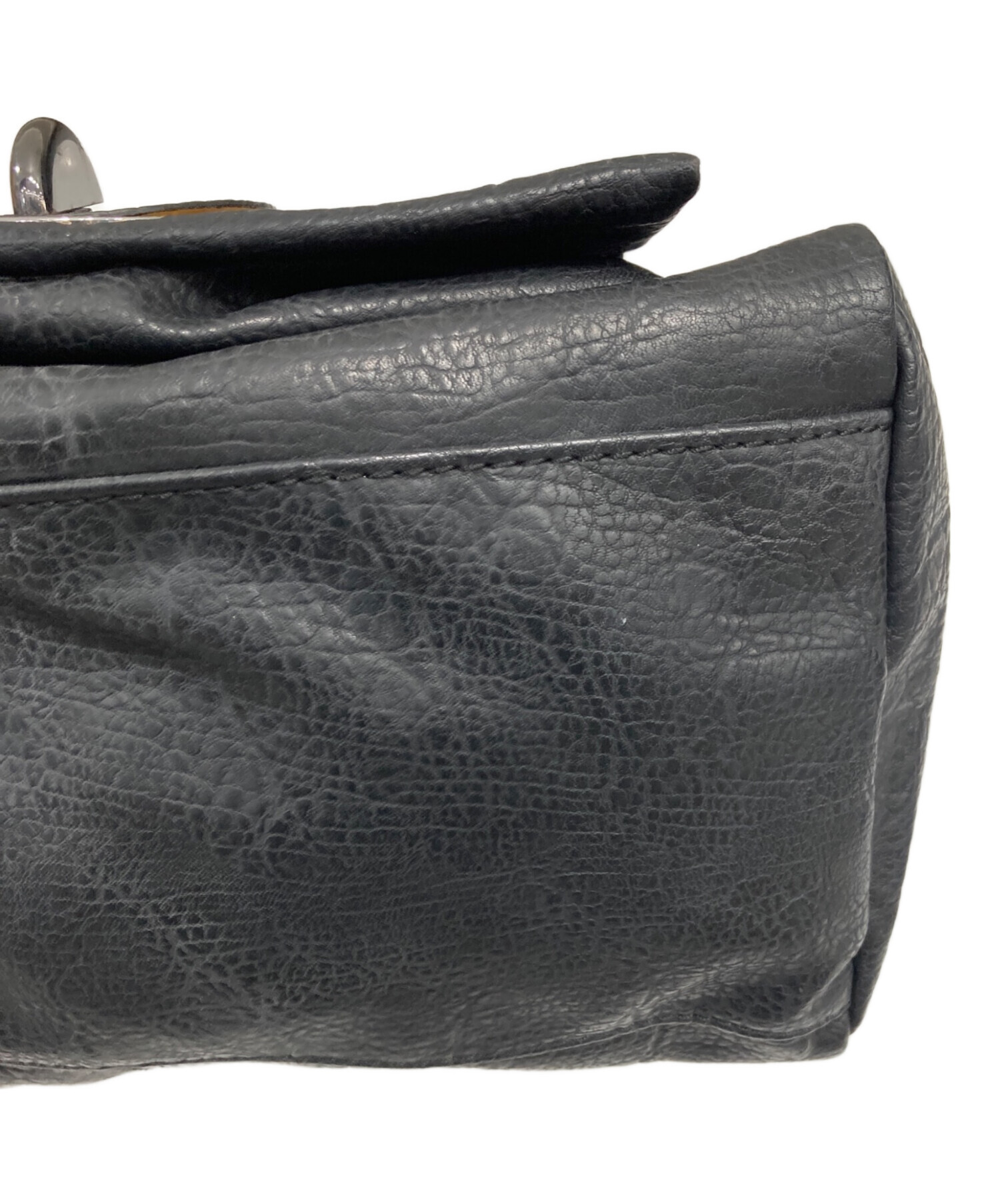 中古・古着通販】DIESEL (ディーゼル) レザーボストンバッグ ブラック