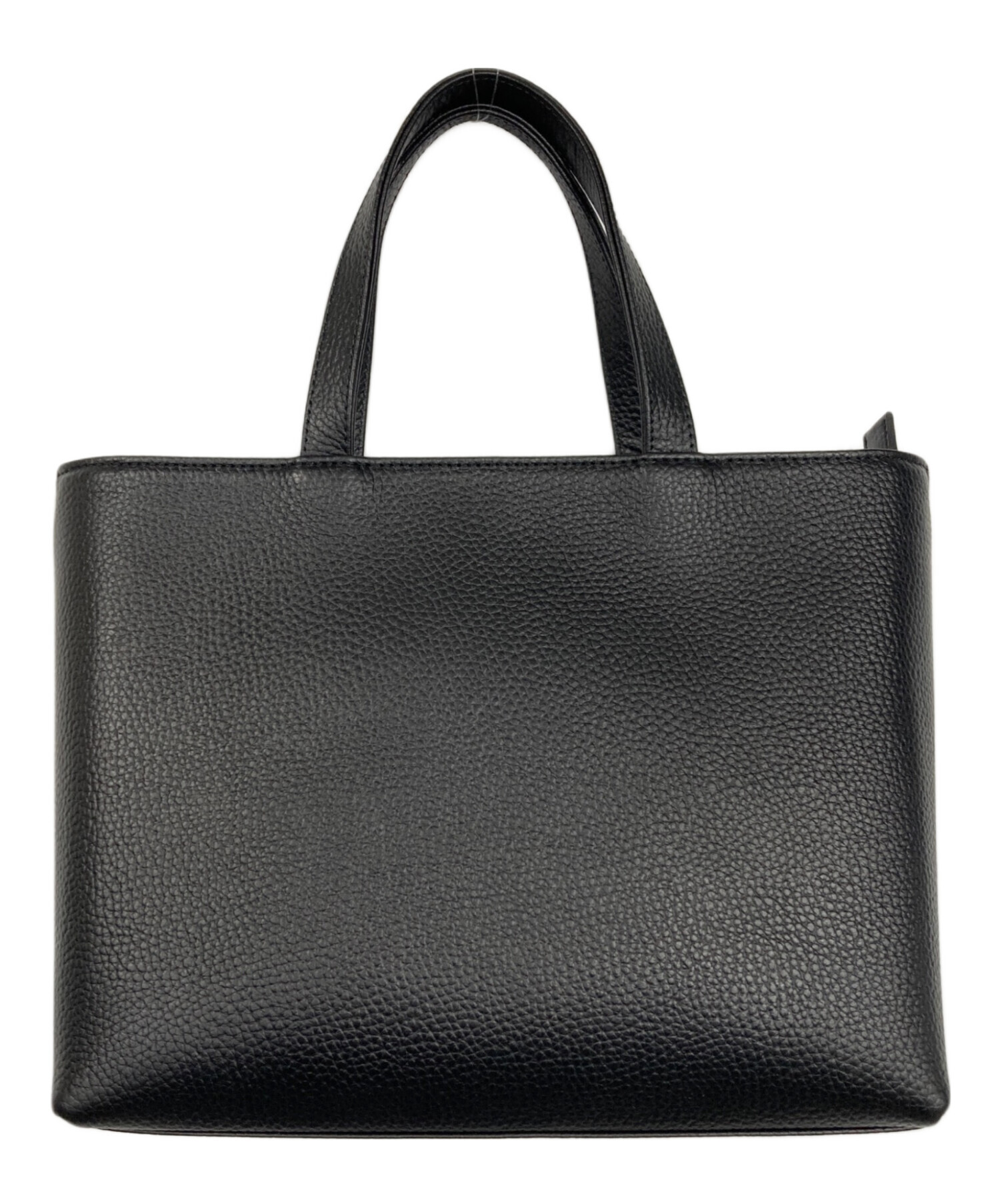 中古・古着通販】hushtug (ハッシュタグ) シボ革トートバッグ ブラック