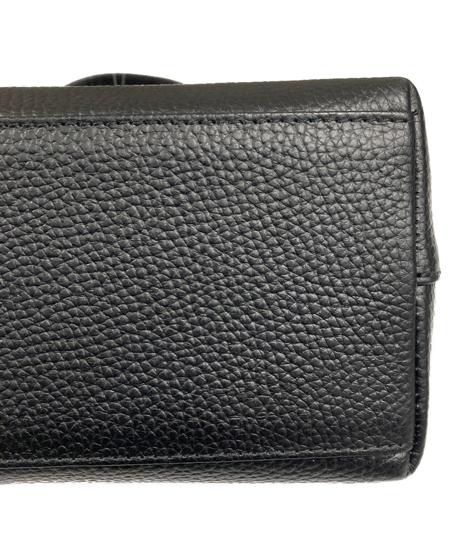 中古・古着通販】hushtug (ハッシュタグ) シボ革トートバッグ ブラック