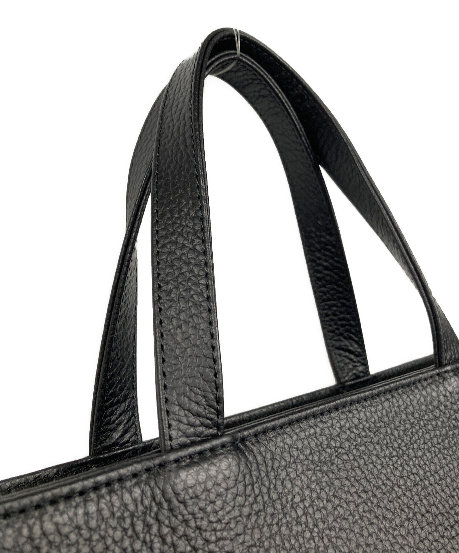 中古・古着通販】hushtug (ハッシュタグ) シボ革トートバッグ ブラック