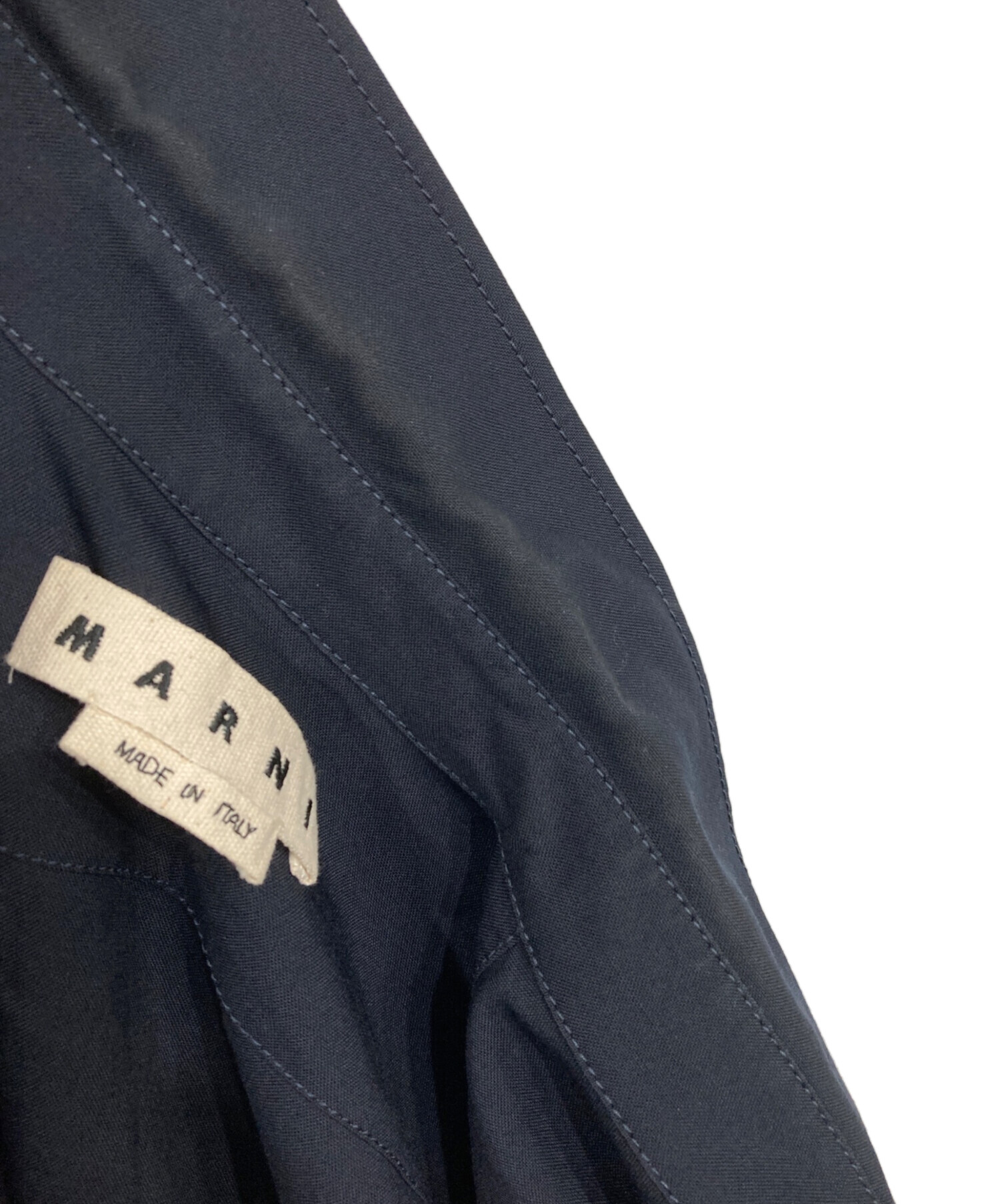中古・古着通販】MARNI (マルニ) トロピカルウールシャツ ネイビー