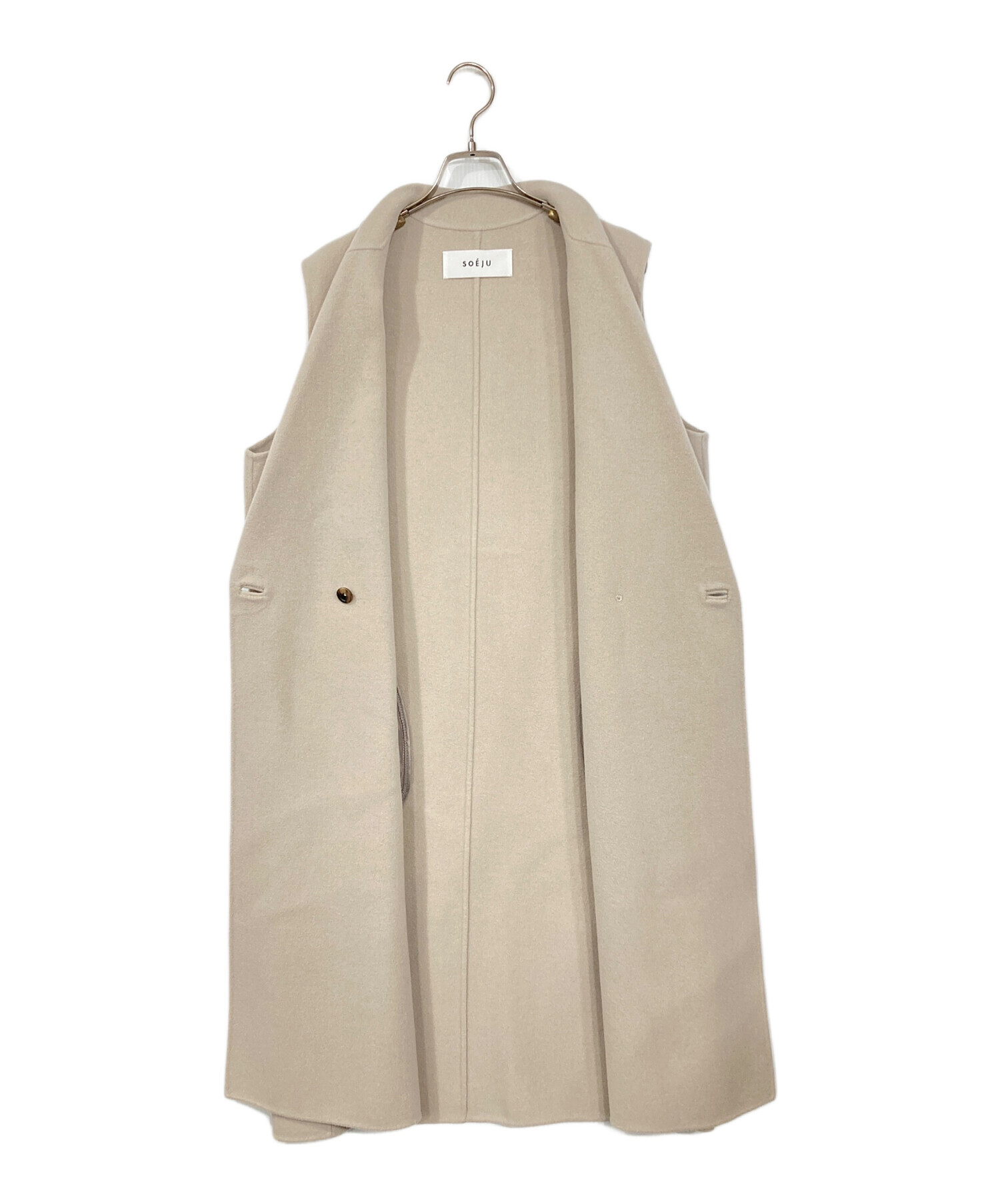 中古・古着通販】SOEJU (ソージュ) ウールリバーロングジレ ベージュ 