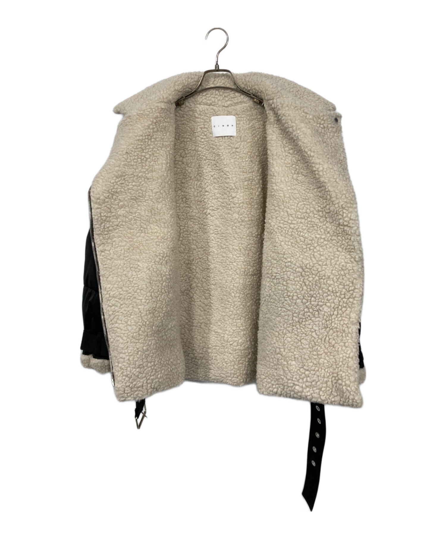 中古・古着通販】CINOH (チノ) パディングバイカージャケット ブラック