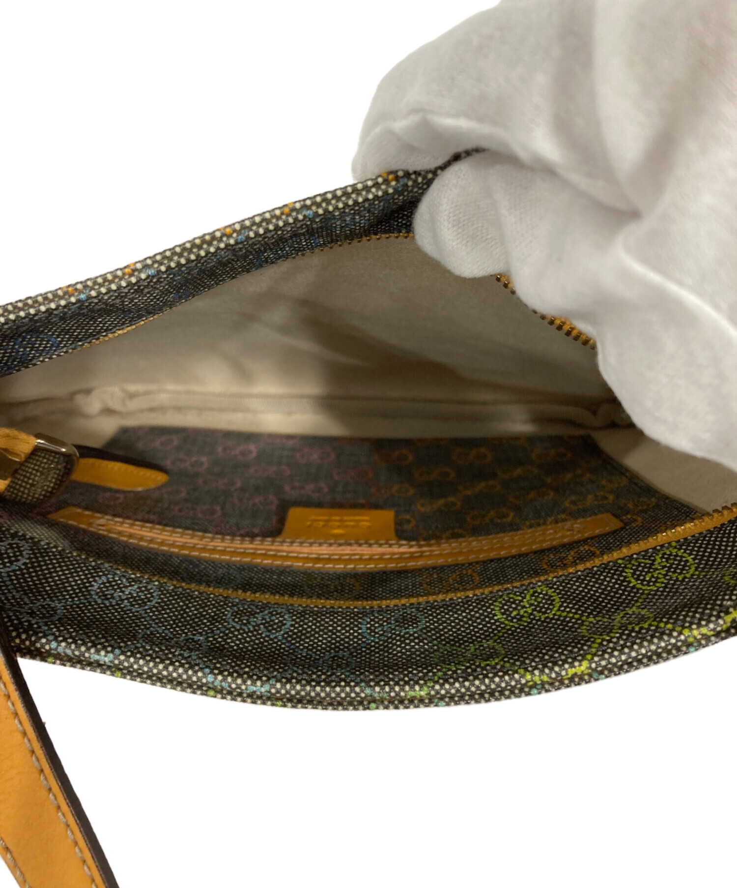 中古・古着通販】GUCCI (グッチ) GGスプリームショルダーバッグ グレー