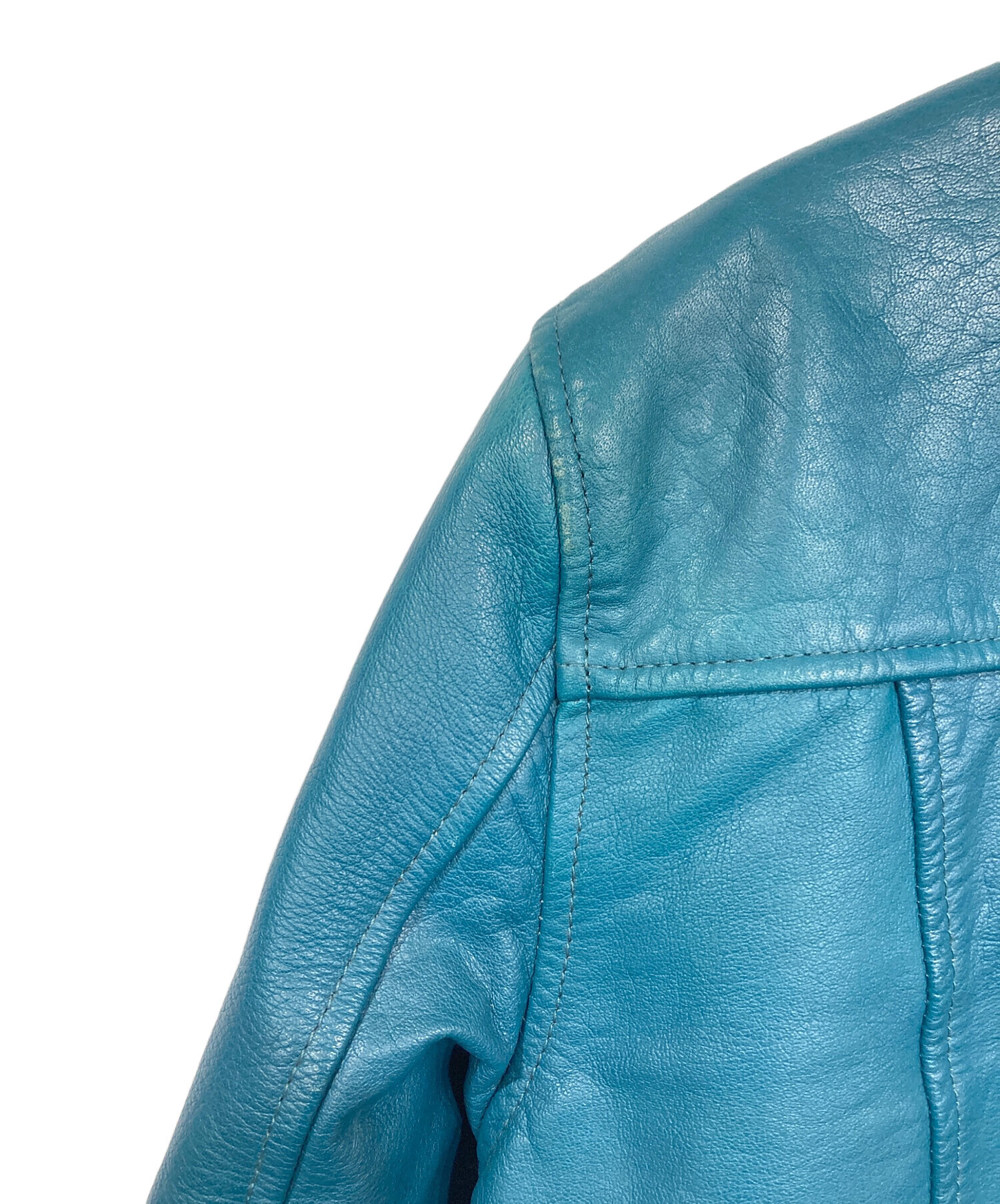 ringo様値札なし ブルー0 中古・古着通販】NO ID. (ノーアイディー) カウレザーセミアニリンUK