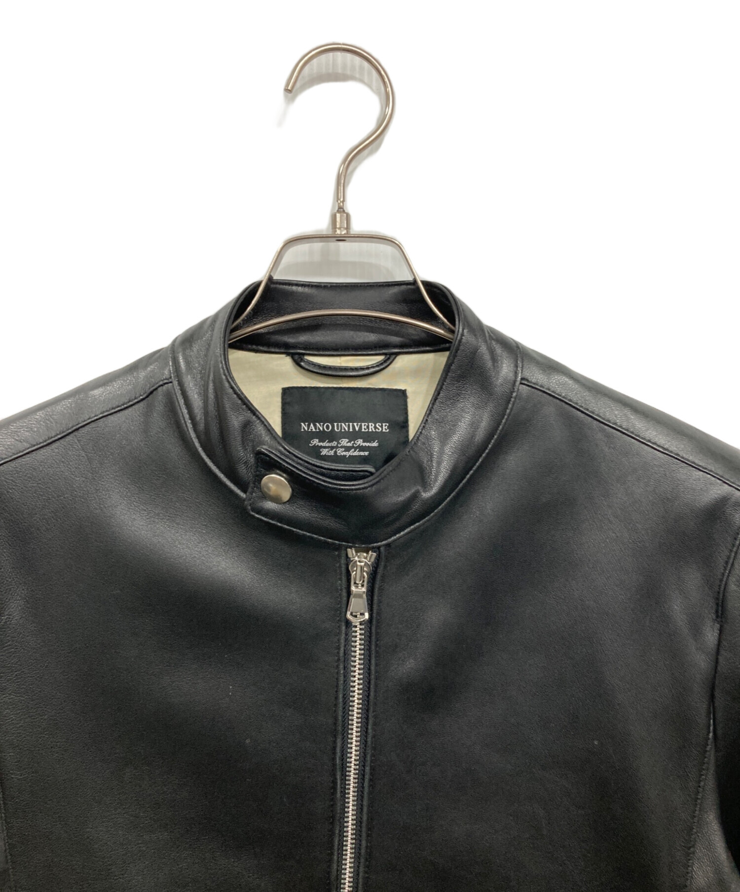 新品タグ付 ナノユニバース シングルレザージャケット ラムレザー 黒 M 中古・古着通販】nano・universe (ナノ・ユニバース) ラムレザー