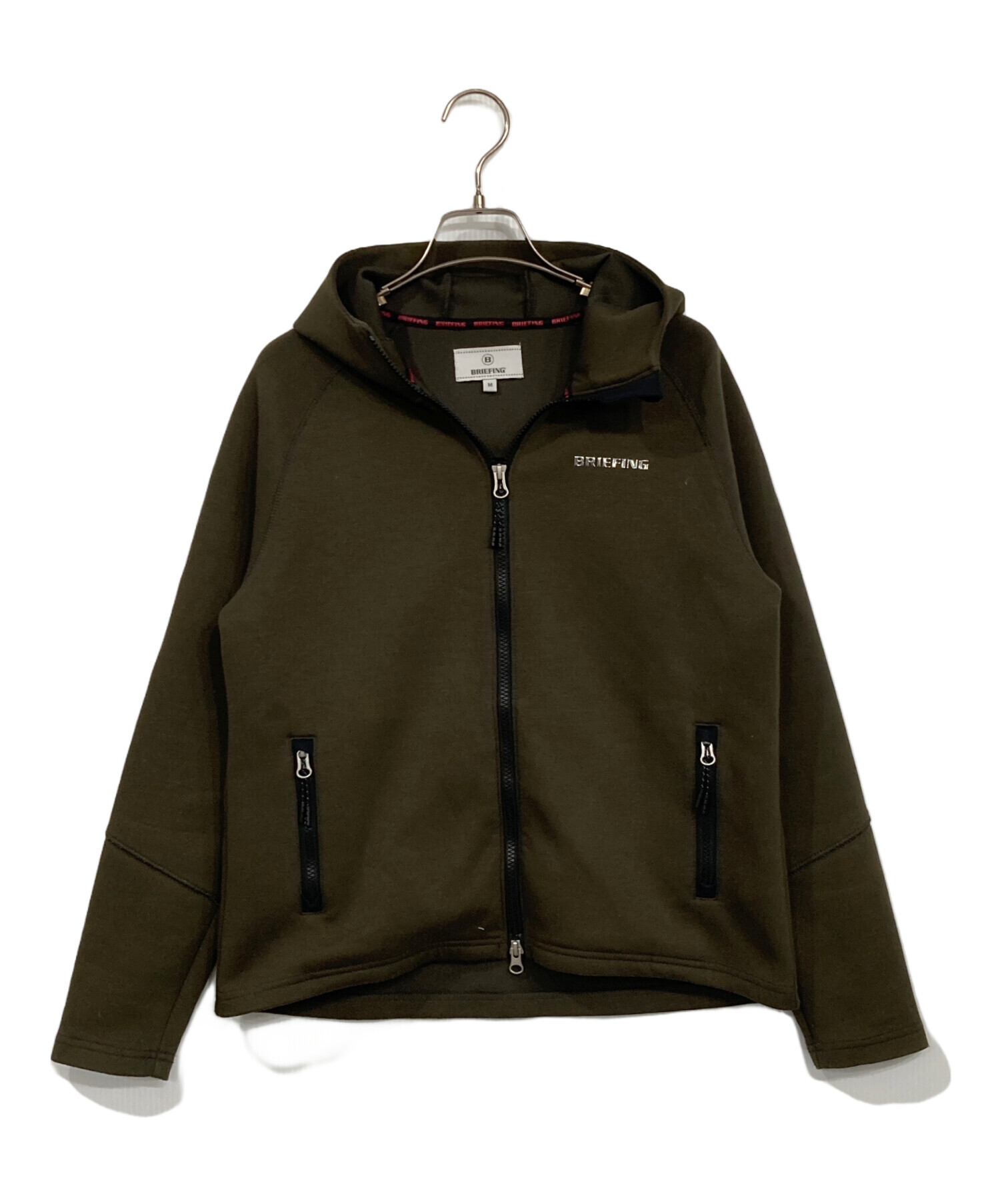 ブリーフィング BRIEFING エンボスロゴ ハーフジップ レディース カーキ 中古・古着通販】BRIEFING (ブリーフィング) エンボスロゴWジップ