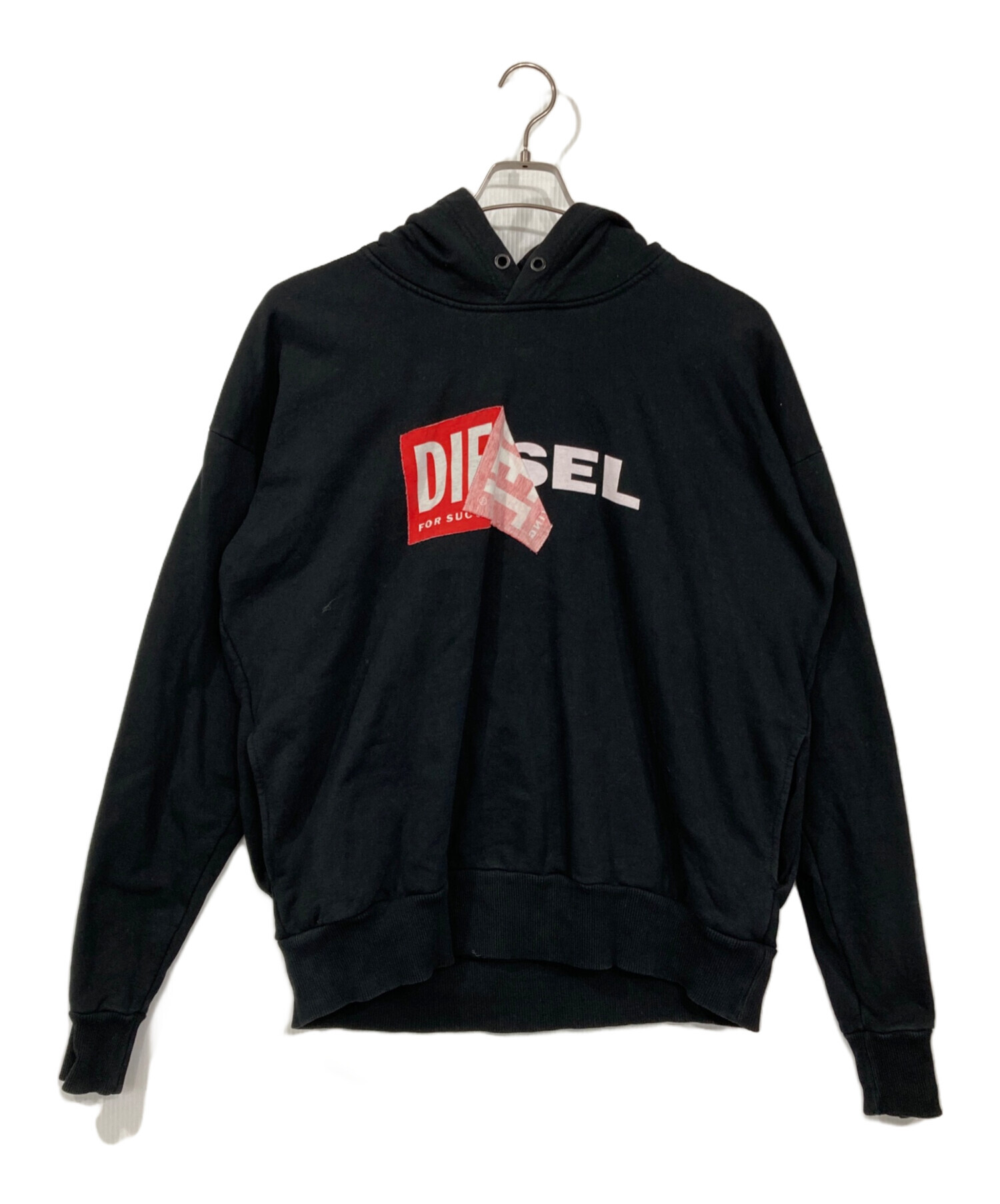中古・古着通販】DIESEL (ディーゼル) ロゴプリントパーカー ブラック 