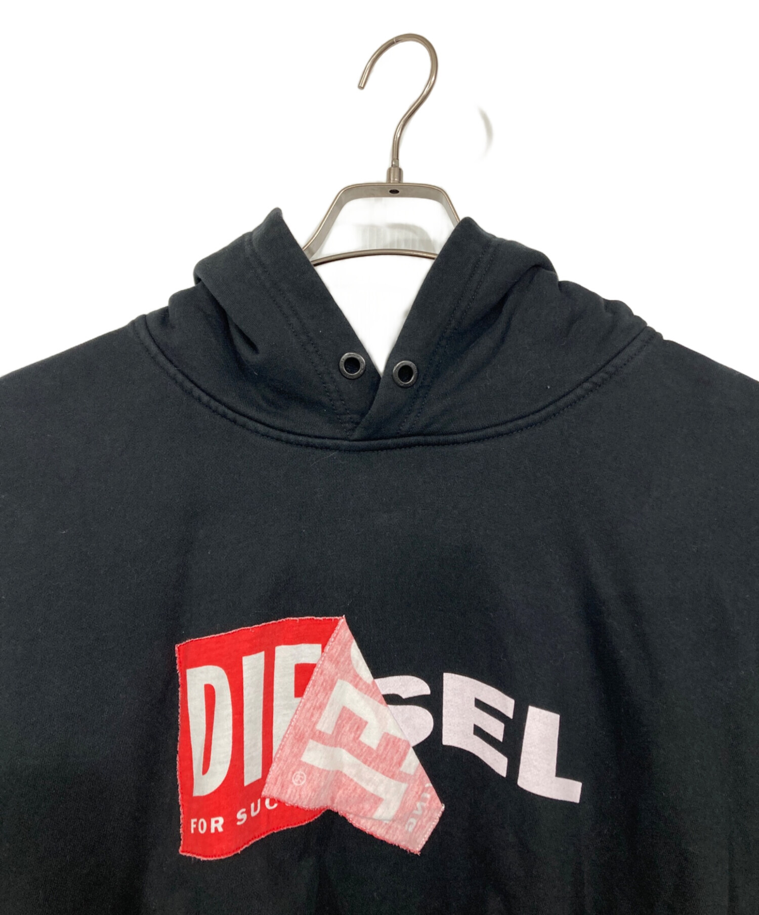 中古・古着通販】DIESEL (ディーゼル) ロゴプリントパーカー ブラック 