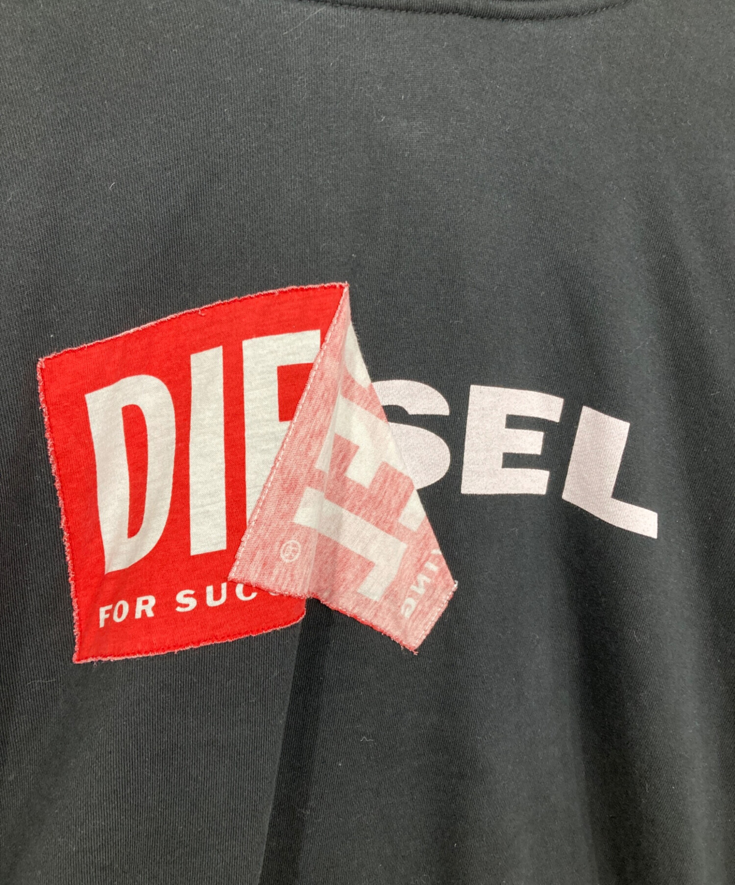 中古・古着通販】DIESEL (ディーゼル) ロゴプリントパーカー ブラック 