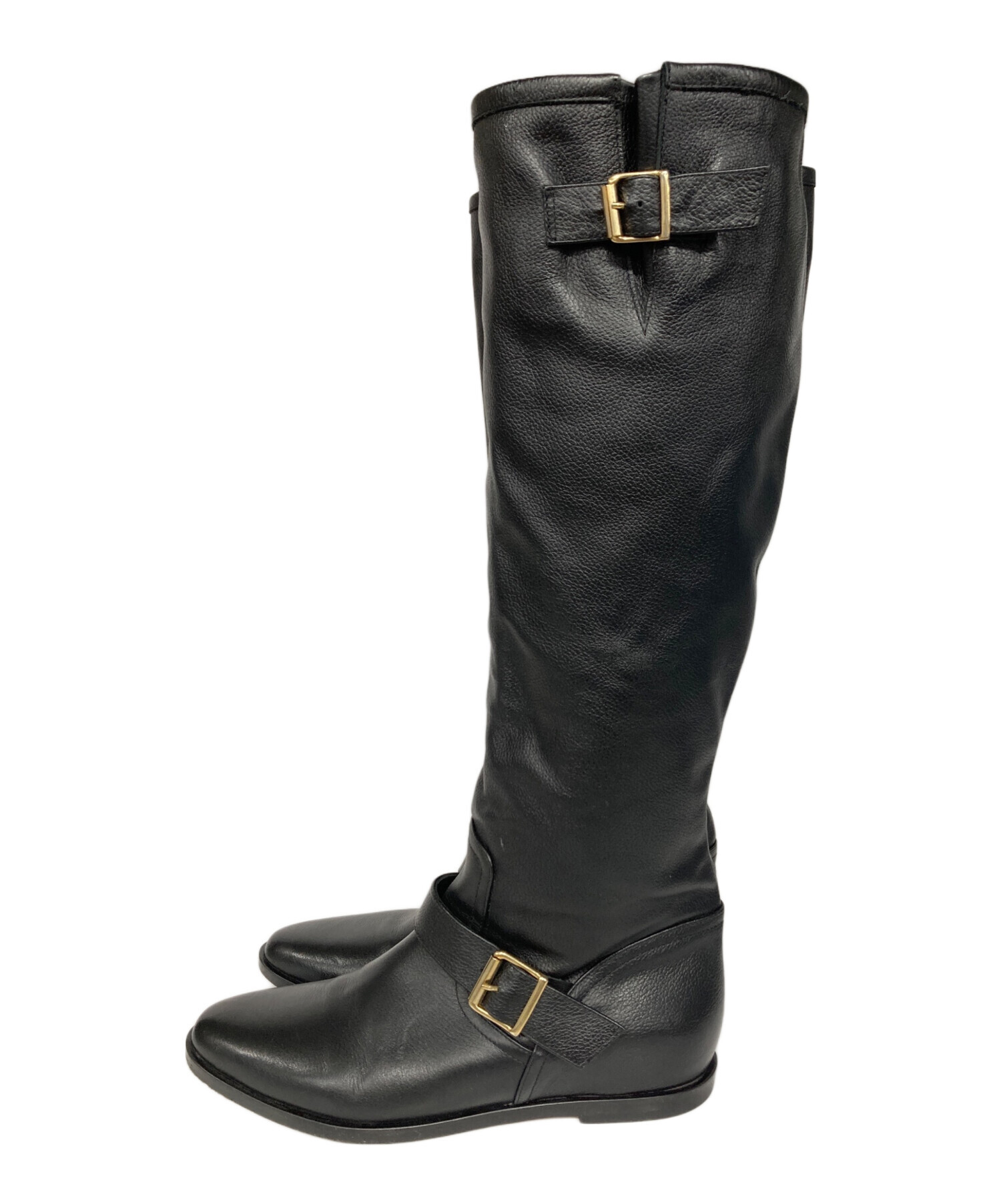中古・古着通販】BRENTA (ブレンタ) バックルロングブーツ ブラック