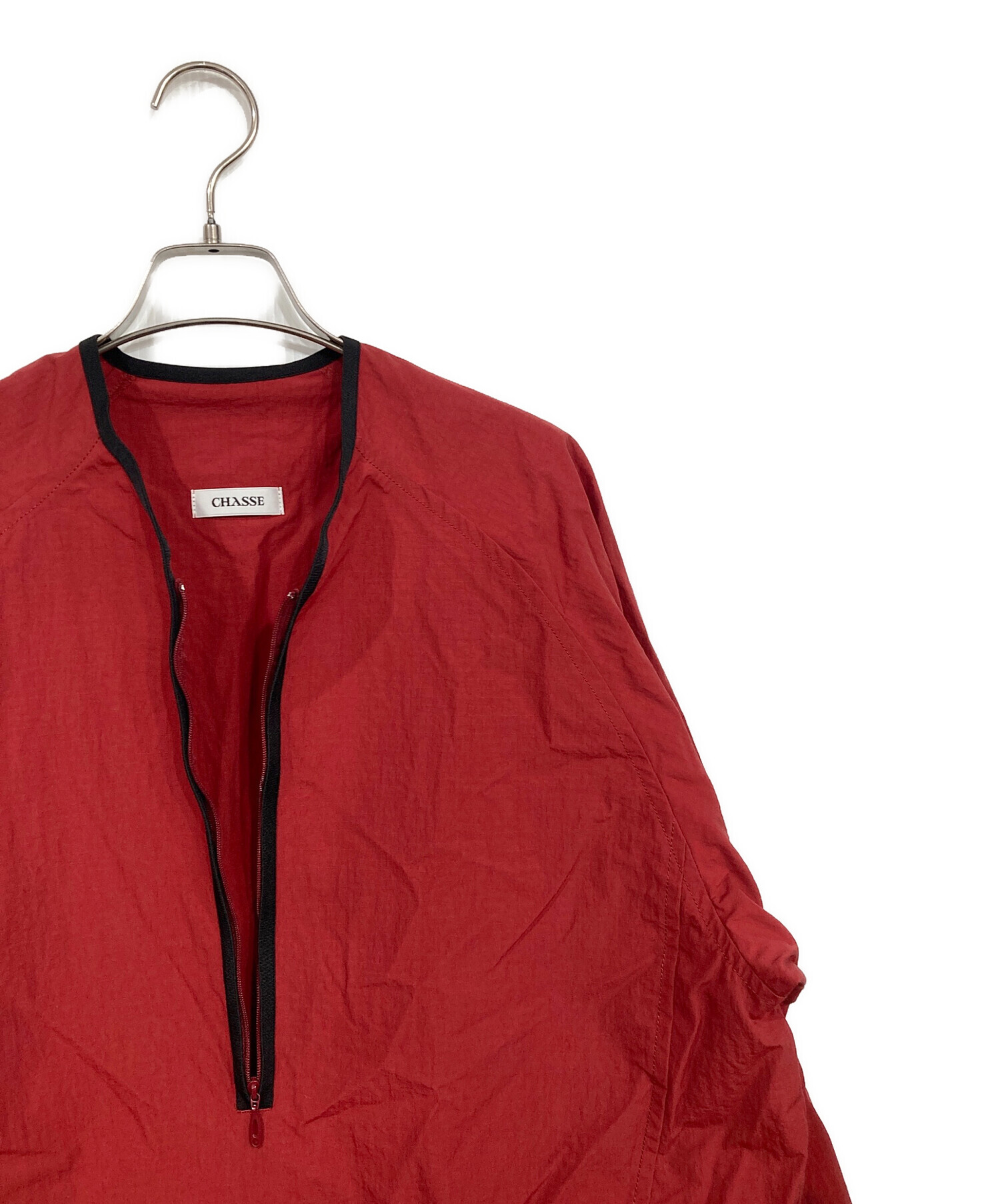 CHASSE / WAFFLE TANKER 1 RED CHASE トップス 中古・古着通販】CHASSE (チェイス) Nylon Rip Shirt REDプルオーバー