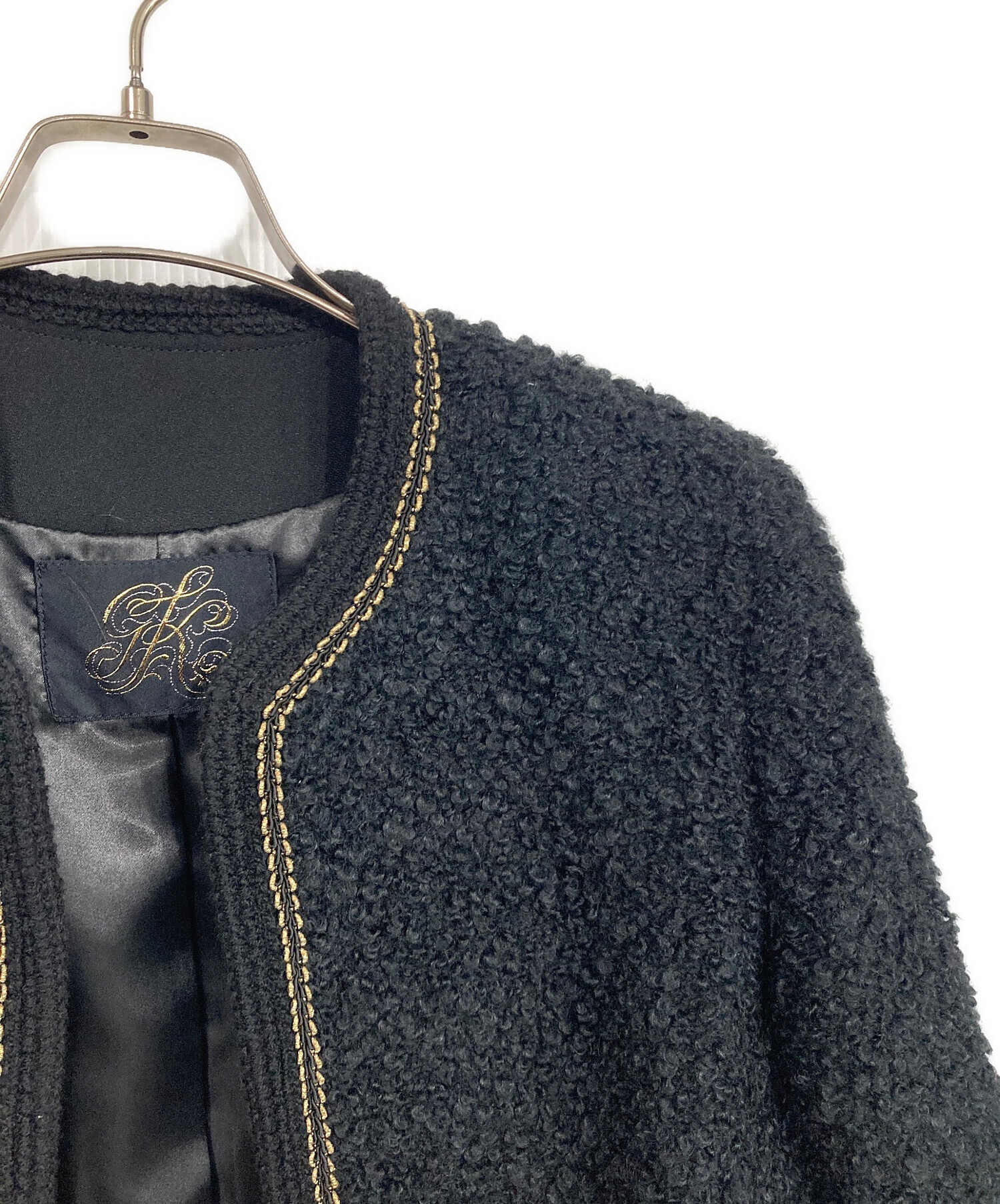 タグ付き 伊太利屋 イタリヤ ポリエステル ツイード ジャケット 13号サイズ タグ付き 伊太利屋 イタリヤ ポリエステル ツイード ジャケット 13号サイズ