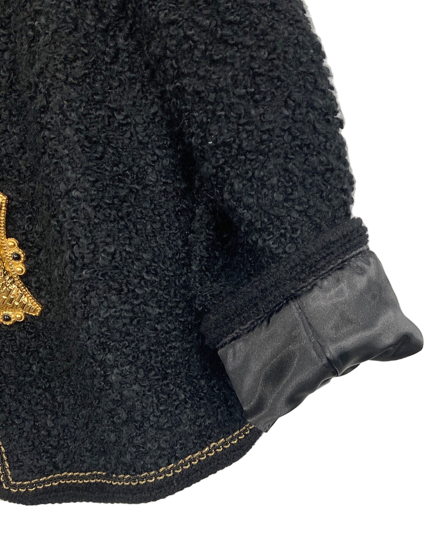 タグ付き 伊太利屋 イタリヤ ポリエステル ツイード ジャケット 13号サイズ 中古・古着通販】伊太利屋 (イタリヤ) 飾りボタンツイードジャケット