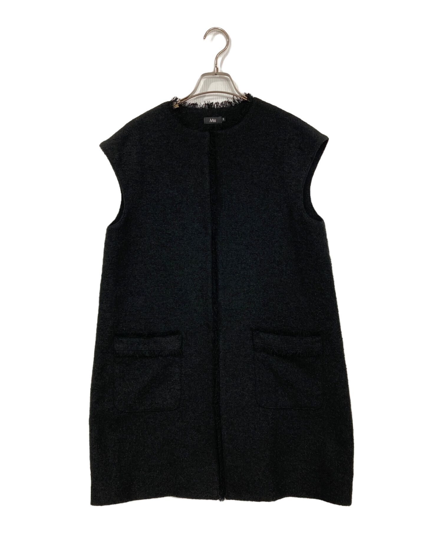 【cccmalie】ツイードロングジレ　ブラック ツイードロングジレ – FACE SANS FARD