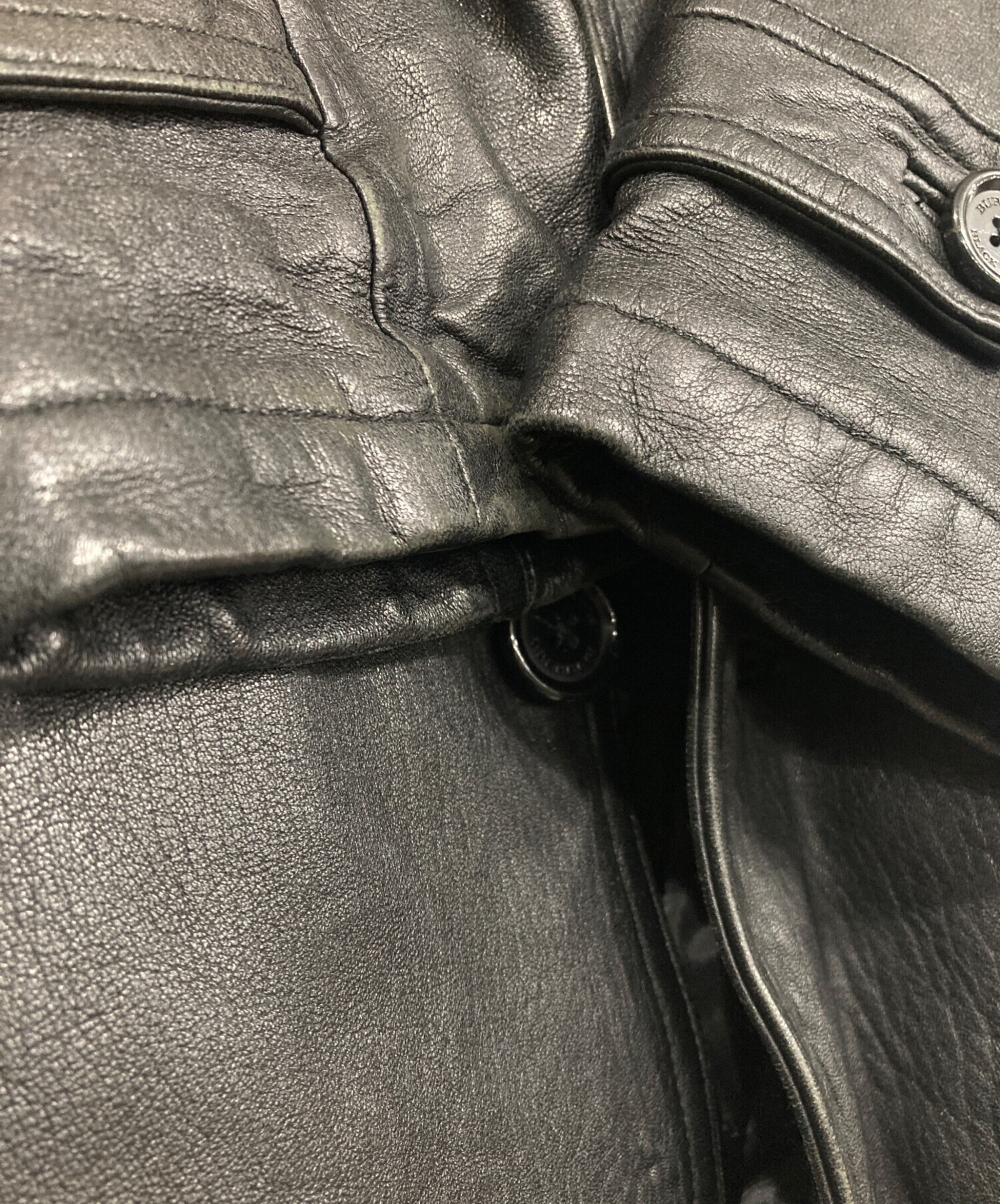 最終値下げ‼ burberry black label レザーコート 174 中古・古着通販】BURBERRY BLACK LABEL (バーバリーブラックレーベル