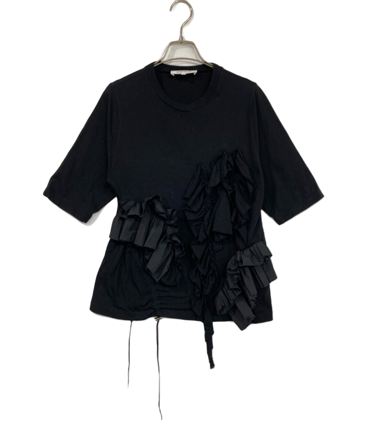 中古・古着通販】ENFOLD (エンフォルド) デコラティブTシャツ ブラック