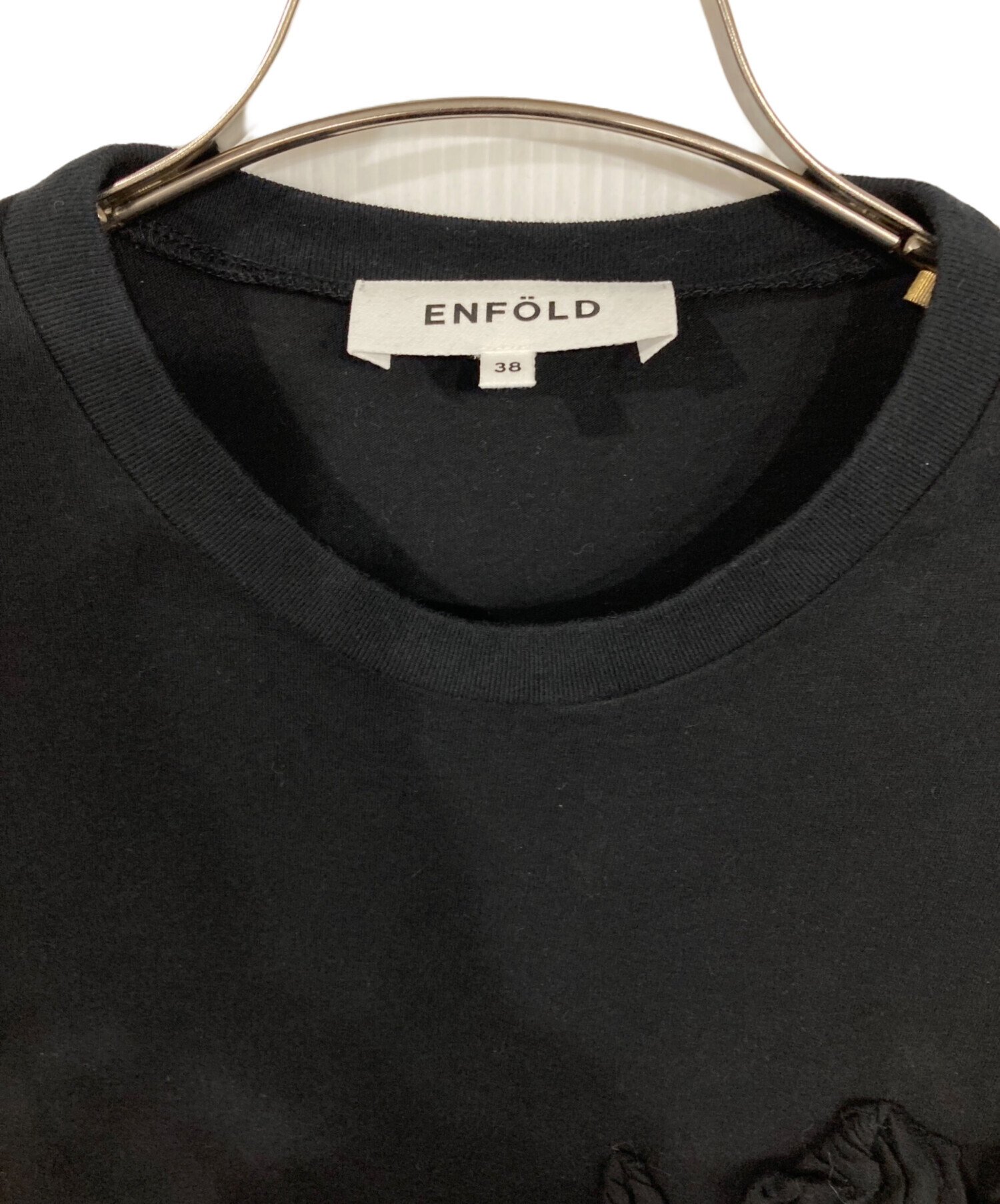 中古・古着通販】ENFOLD (エンフォルド) デコラティブTシャツ ブラック