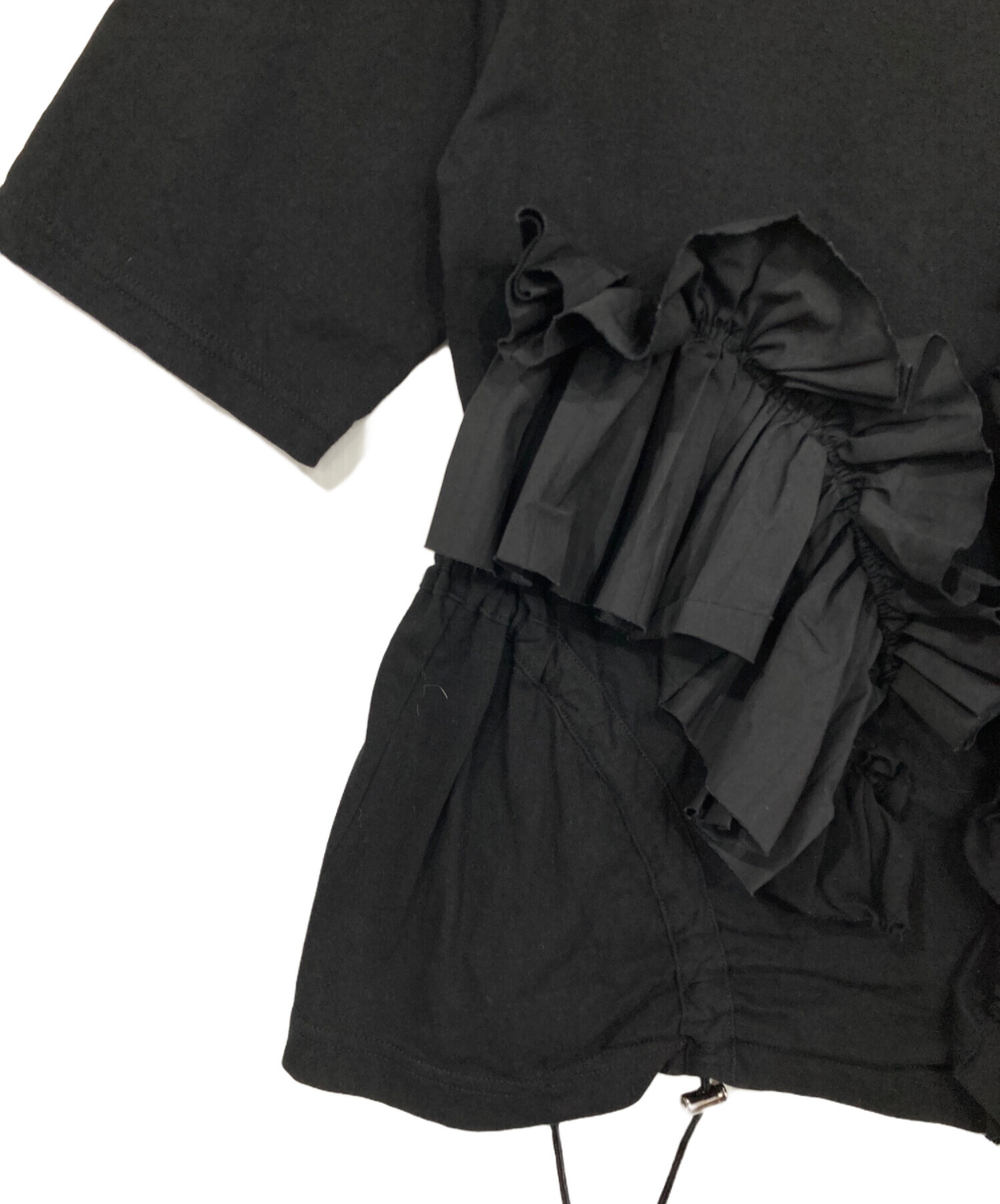 中古・古着通販】ENFOLD (エンフォルド) デコラティブTシャツ ブラック