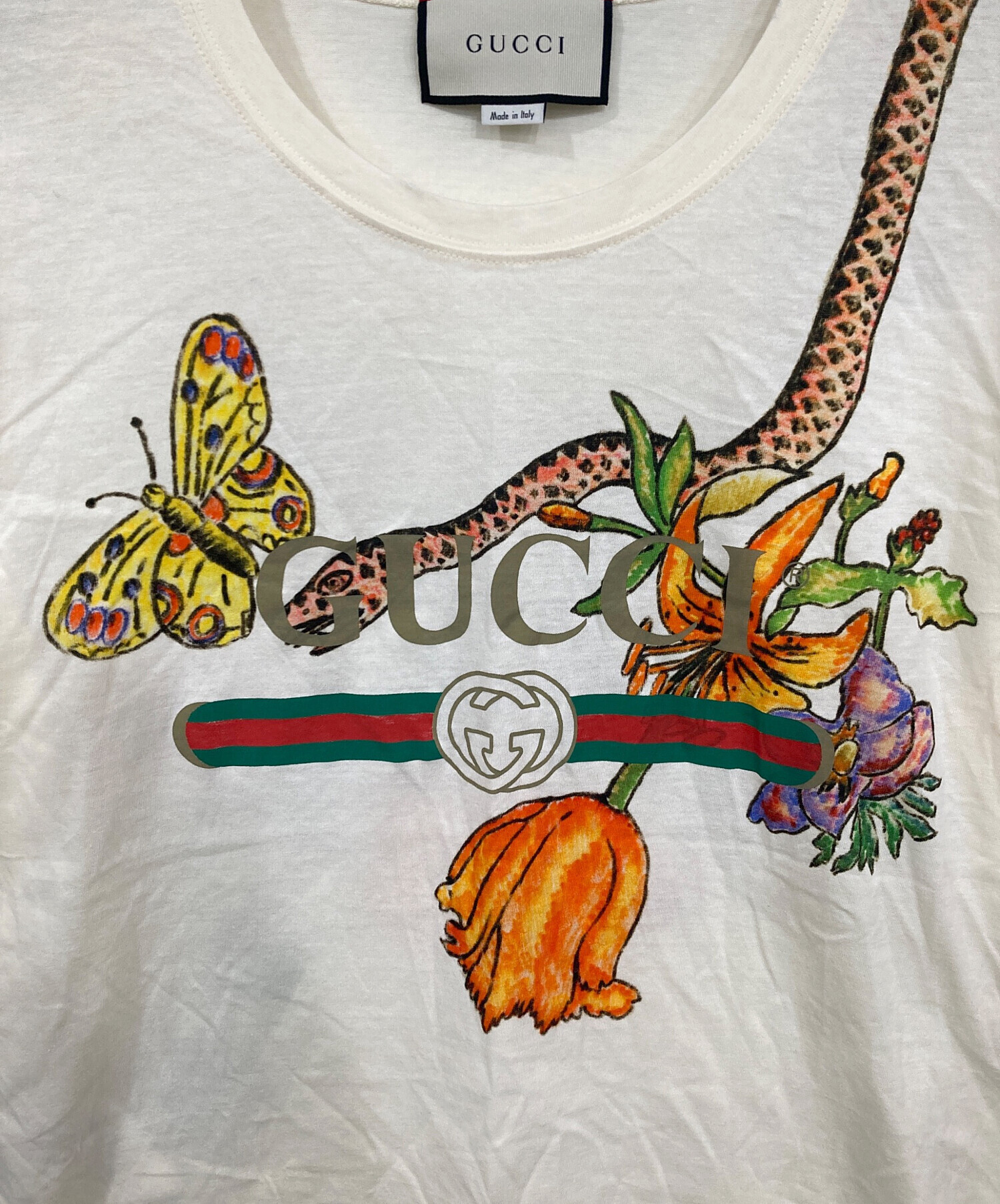 中古・古着通販】GUCCI (グッチ) シェリーラインアートプリントTシャツ