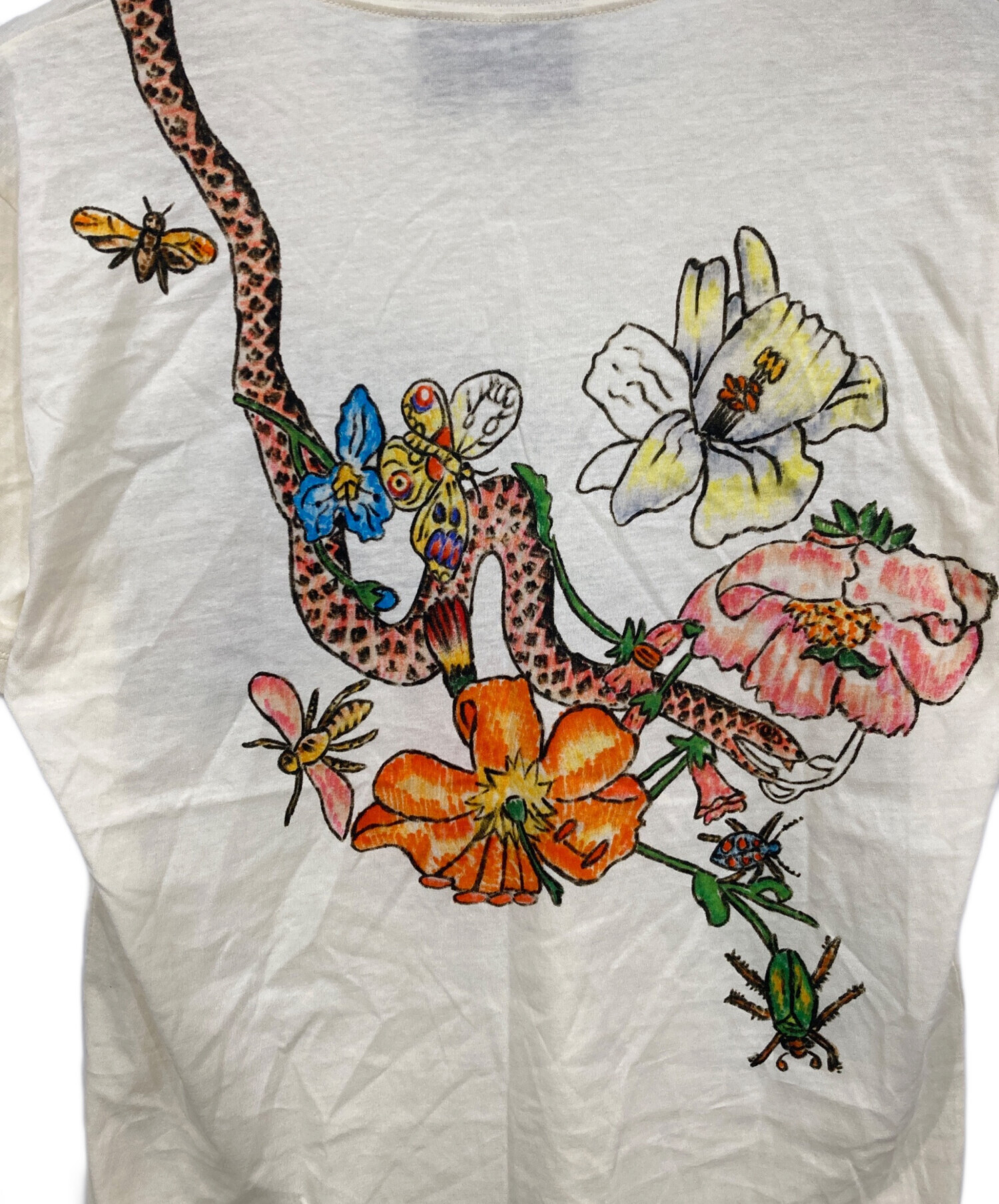 【Lサイズ】GUCCI グッチ Tシャツ シェリーライン プリント ダメージ加工 中古・古着通販】GUCCI (グッチ) シェリーラインアートプリントTシャツ