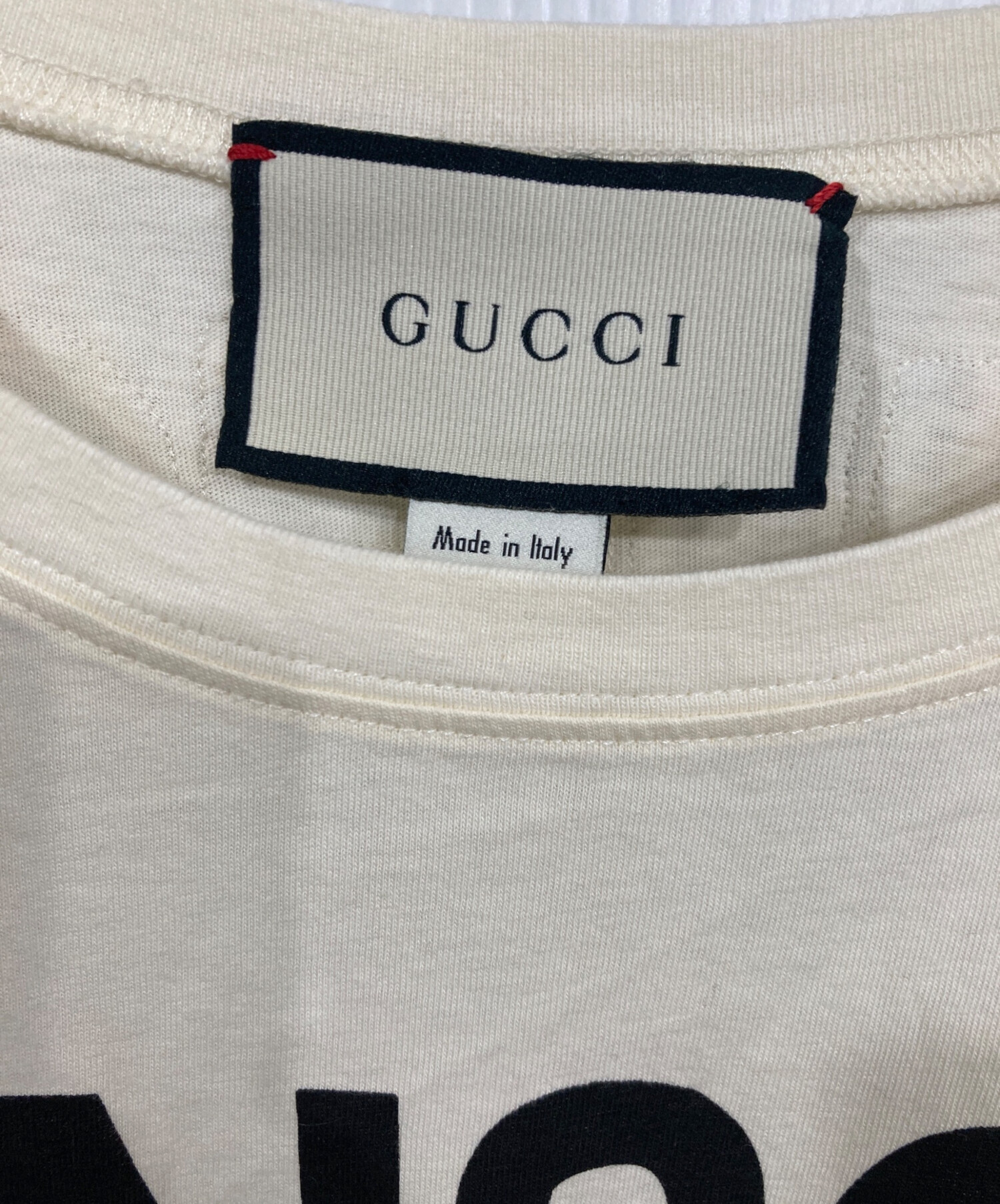 GUCCI グッチ スパンコール Tシャツ 半袖 ロゴ 中古・古着通販】GUCCI (グッチ) バックスパンコールロゴTシャツ