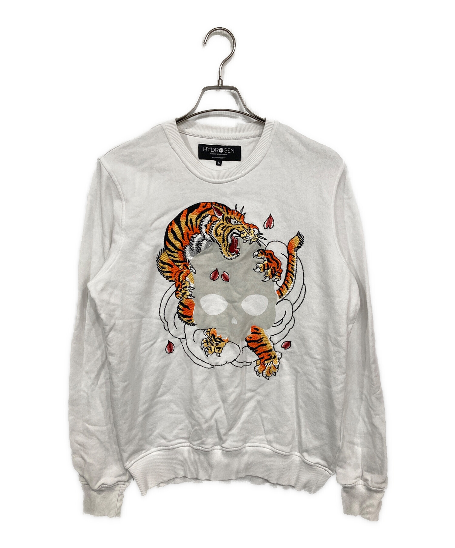 中古・古着通販】HYDROGEN (ハイドロゲン) 虎刺繍スカルスウェット