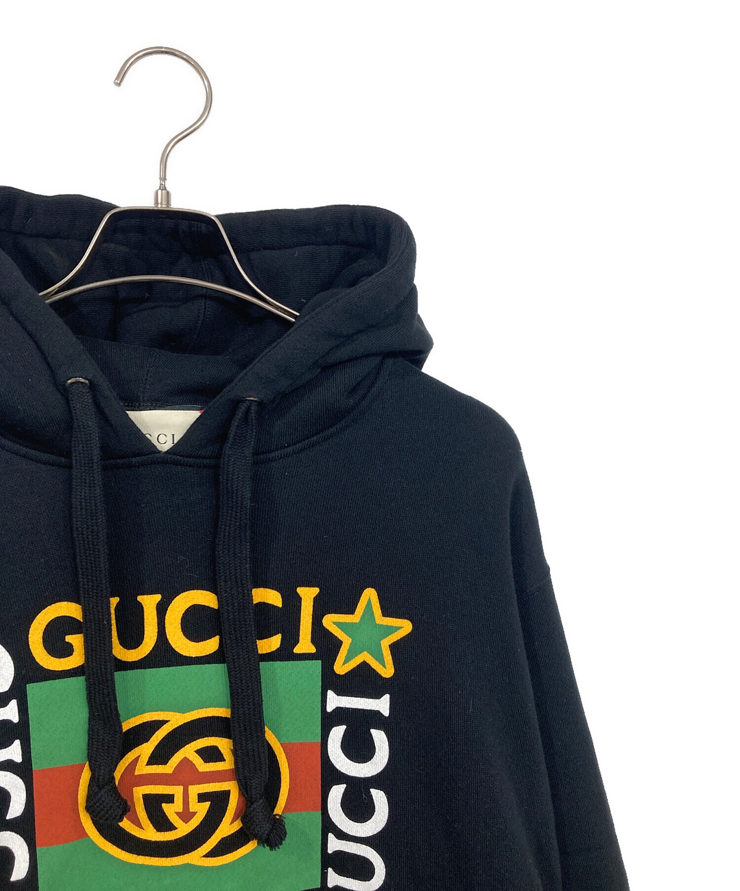 中古・古着通販】GUCCI (グッチ) ロゴプリントフーディーワンピース
