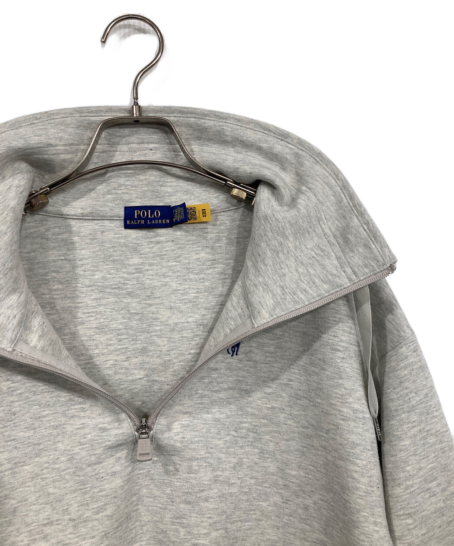 POLO ラルフローレン ハーフジップ スウェット S相当 グレーベージュ 中古・古着通販】POLO RALPH LAUREN (ポロ・ラルフローレン) ハーフ