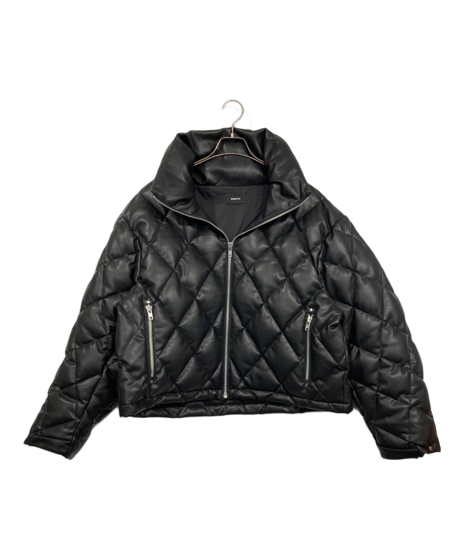 中古・古着通販】BREATH (ブレス) FAUX LEATHER QUILTING DOWN JACKET 