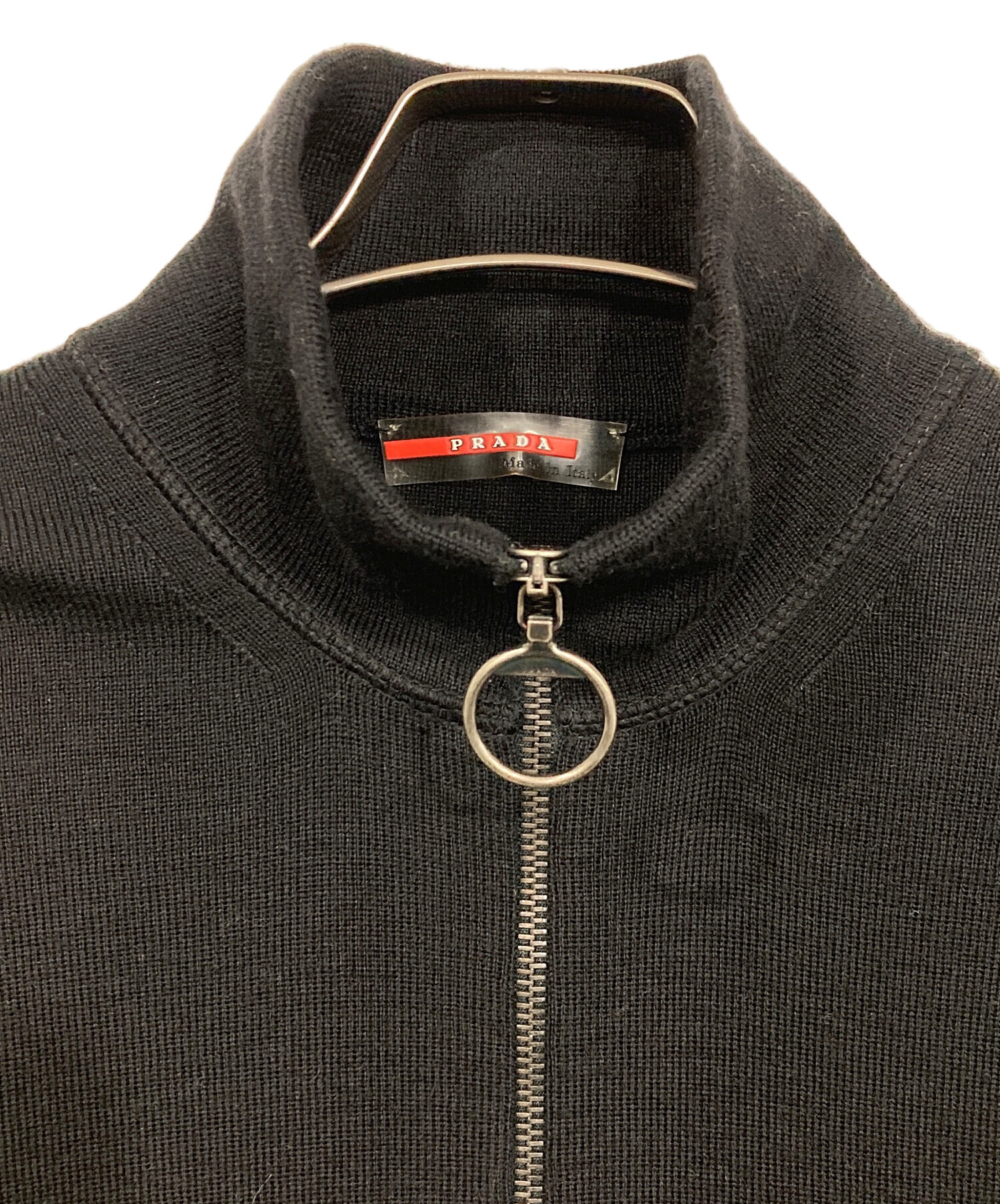 名作◎イタリア製 PRADA SPORTS フルジップニット ブラック 46 中古・古着通販】PRADA SPORTS (プラダスポーツ) ハーフジップ