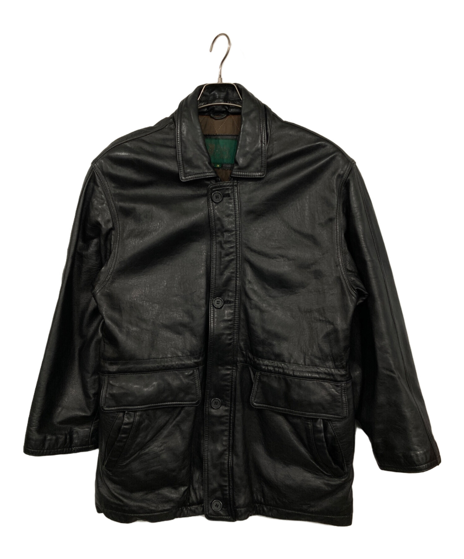 中古・古着通販】POLO CLUB (ポロクラブ) レザーコート ブラック 